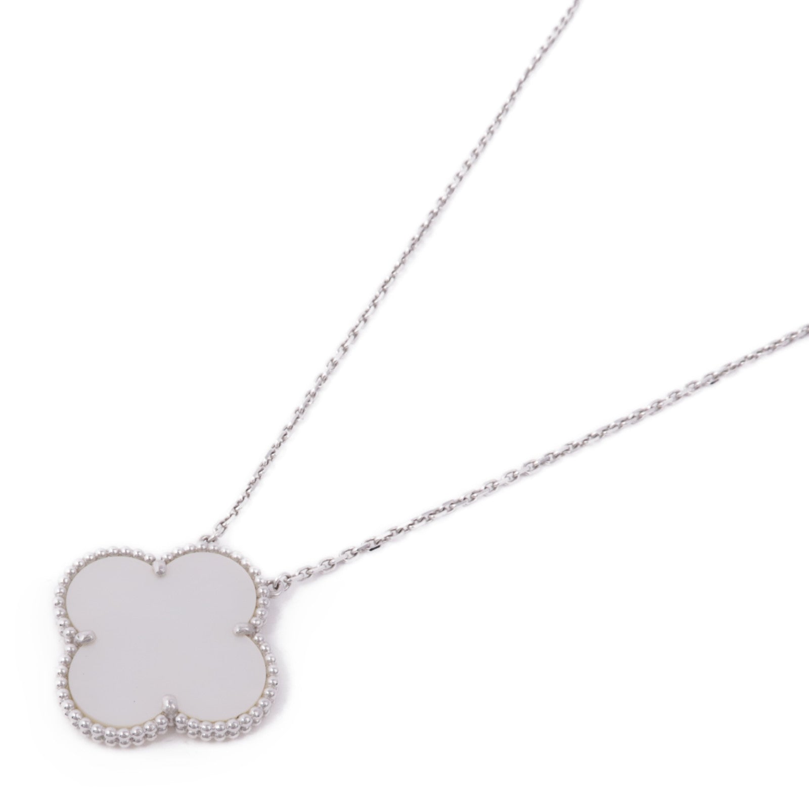 Van Cleef & Arpels 18K白金Magic Alhambra Necklace珍珠貝母項鍊