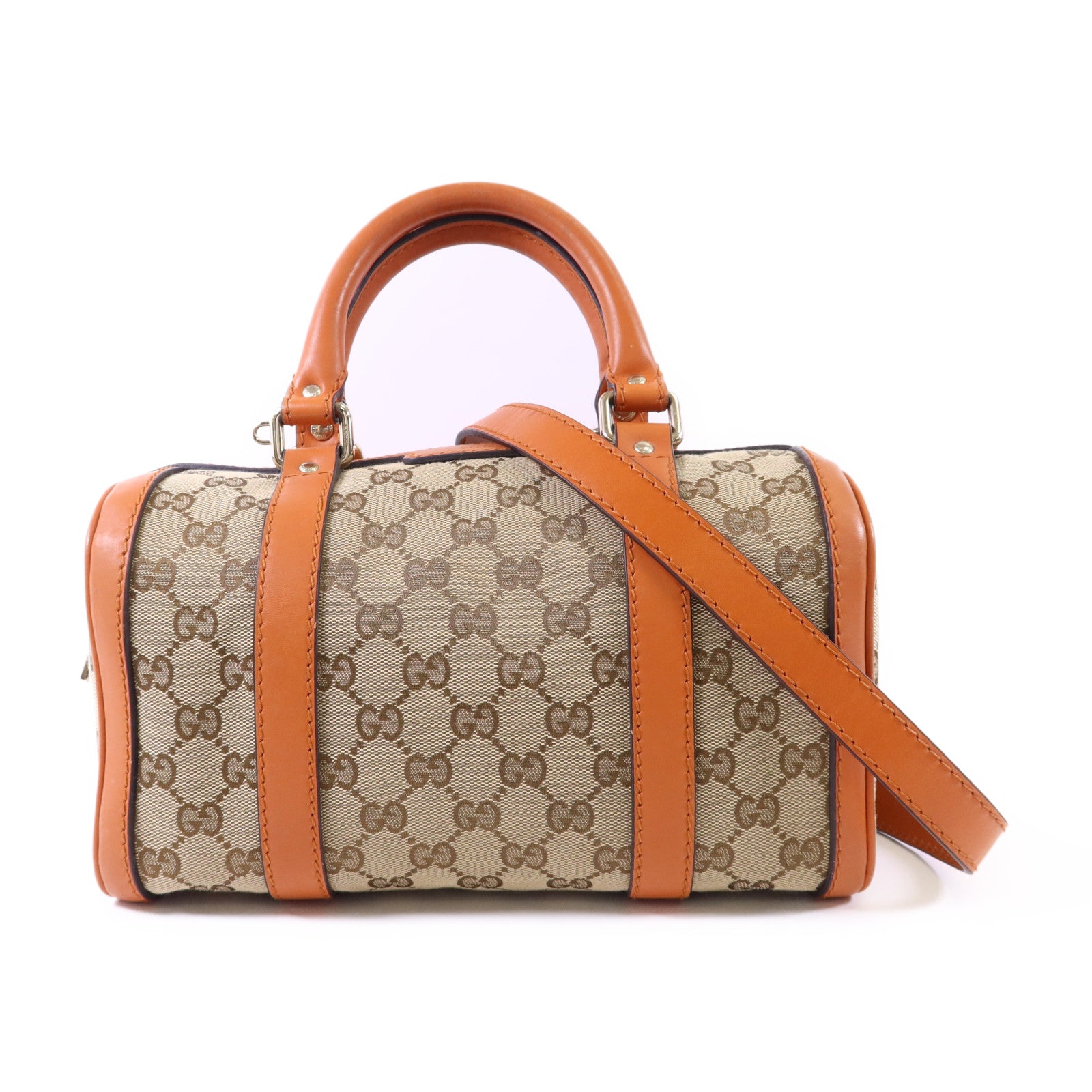 GUCCI 帆布2 Way Boston Bag金扣手挽肩背兩用袋