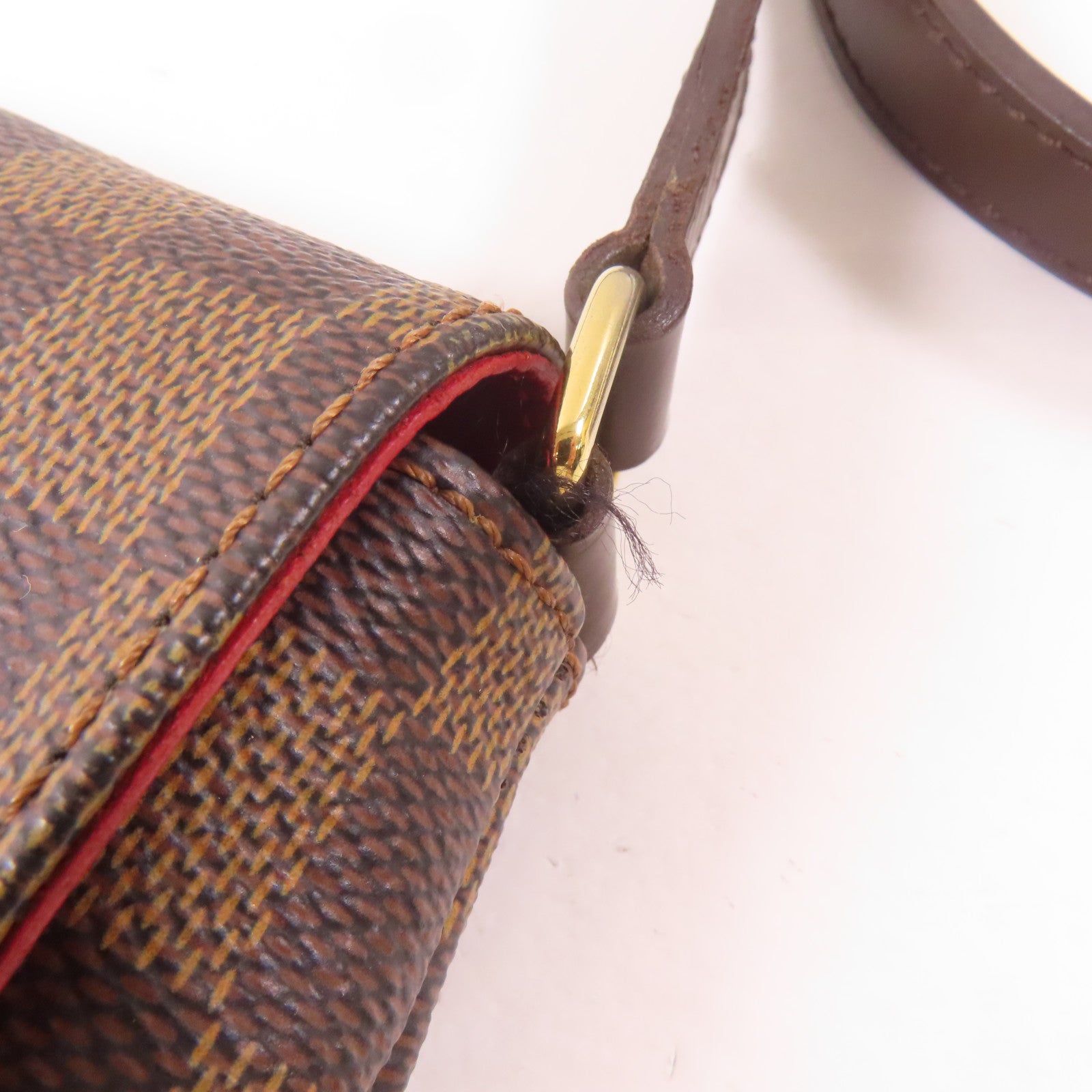 LOUIS VUITTON Damier Musette Tango金扣肩背袋棕色