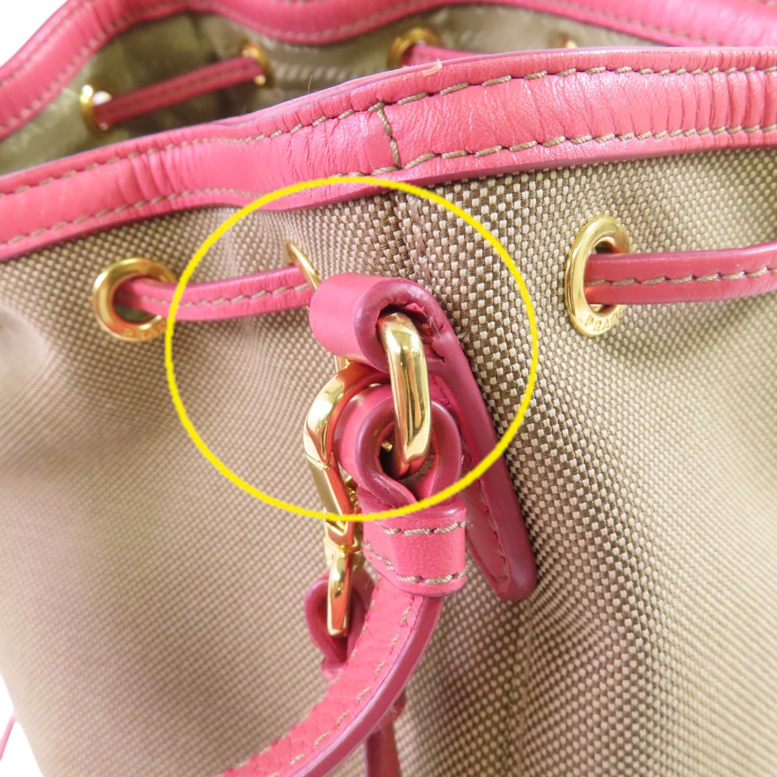 PRADA 帆布Mini Bucket 2Way Shoulder Bag手挽肩背兩用袋
