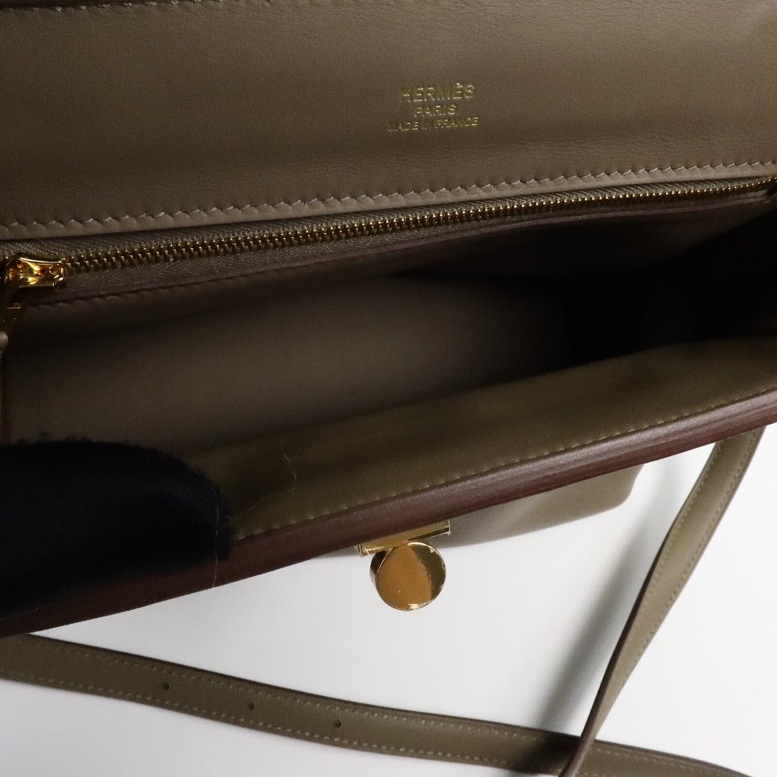 HERMES Evercolor皮革24/24 Mini手挽肩背兩用袋Etoupe