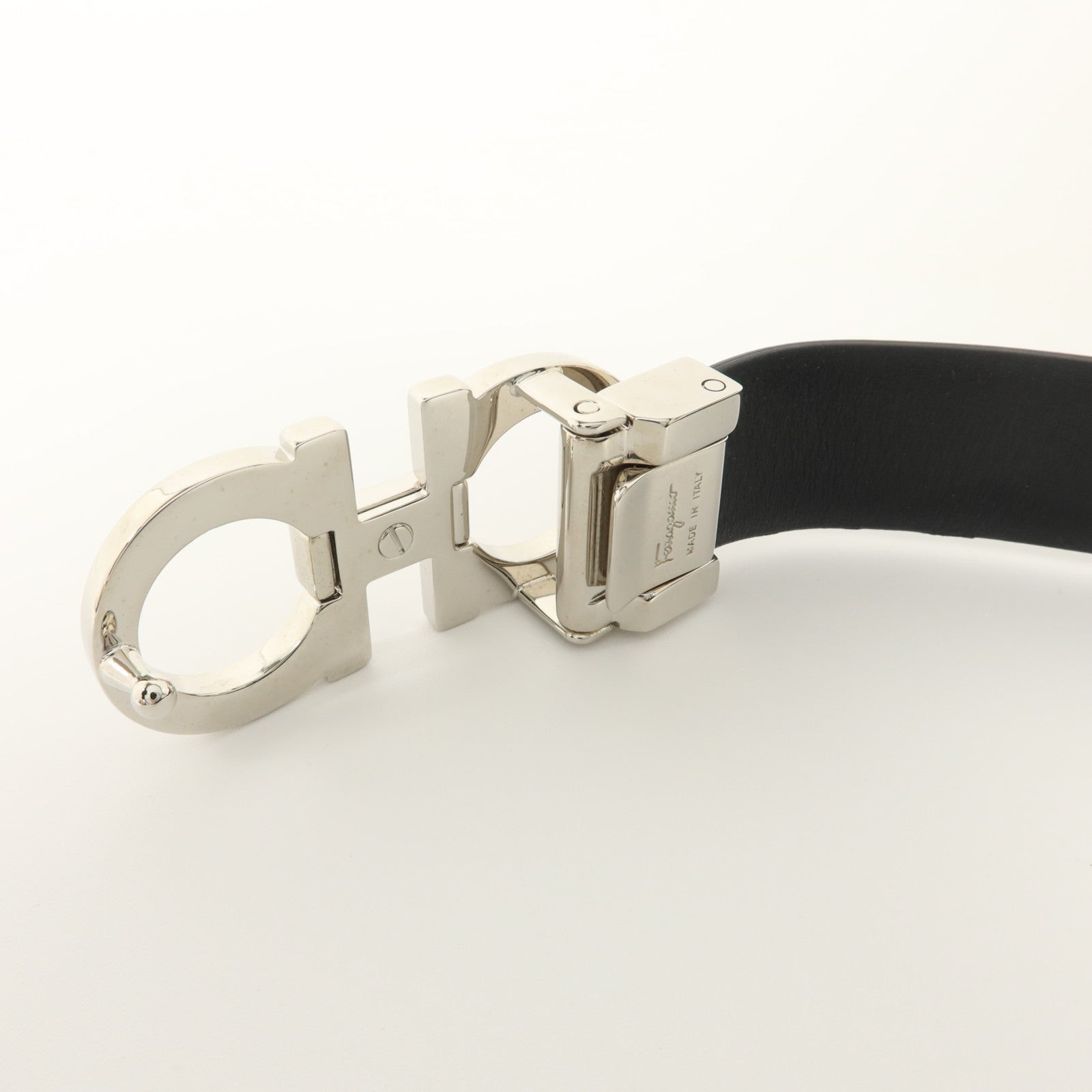SELECTION 牛皮皮革Ferragamo Belt 100cm銀扣皮帶