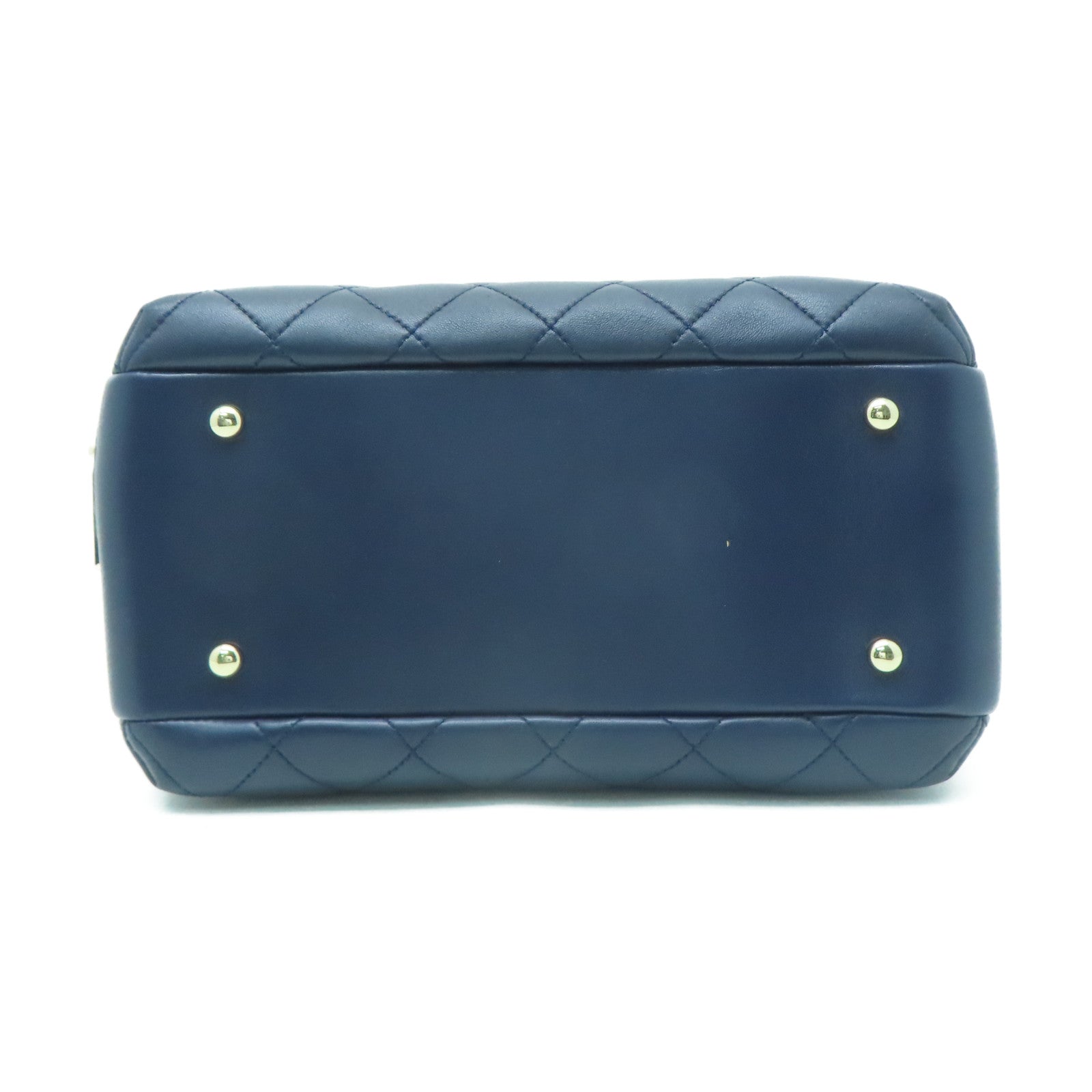 CHANEL 【激減優惠】菱格羊皮皮革Shoulder Bag金扣手挽肩背兩用袋藍色