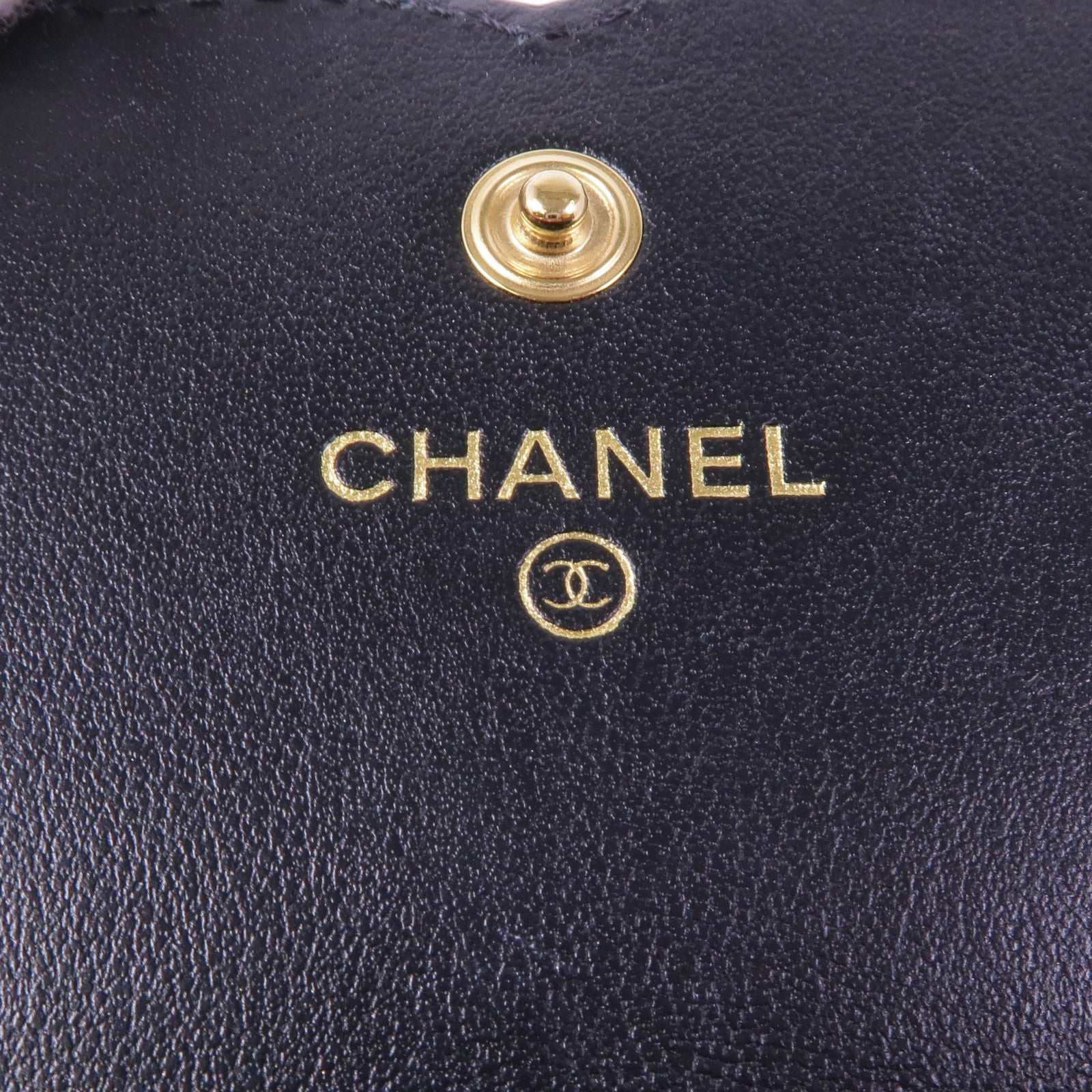 CHANEL 牛皮皮革Vanity CC金扣錢包