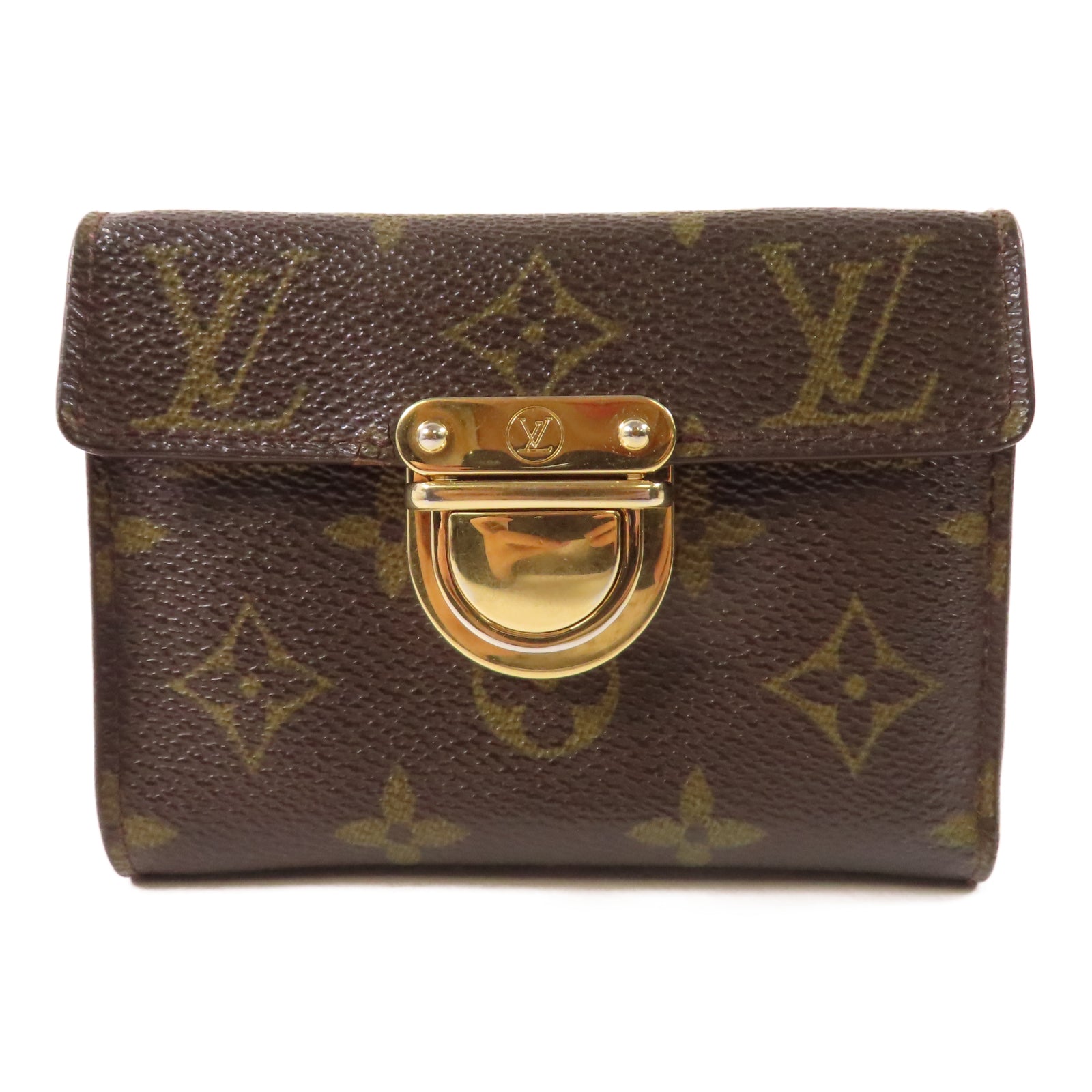 LOUIS VUITTON 【激減優惠】Monogram Short Wallet金扣錢包啡色