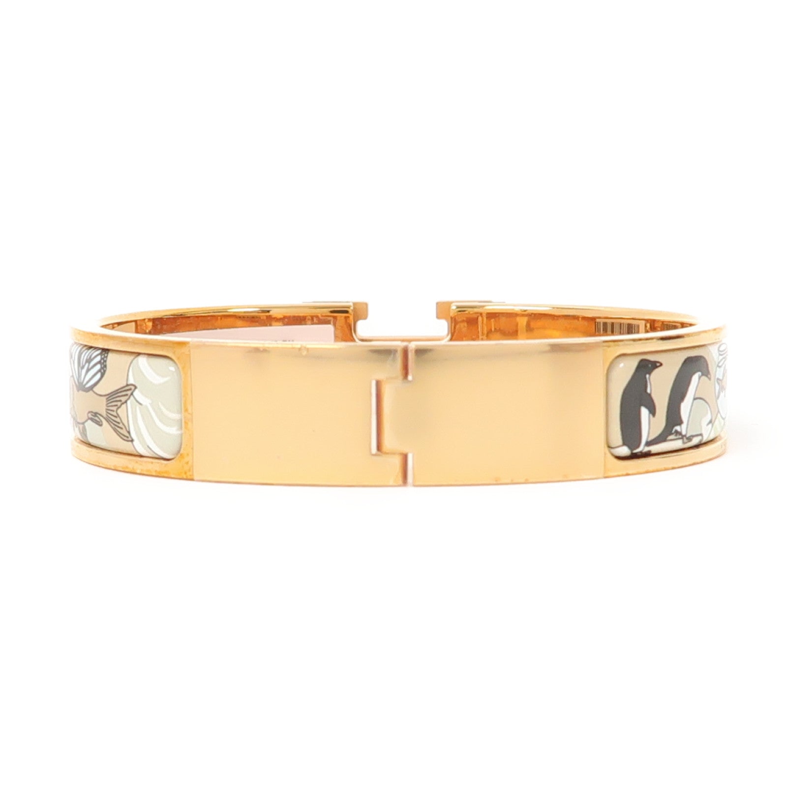 HERMES 金屬Clic H Bracelet手鐲藍色
