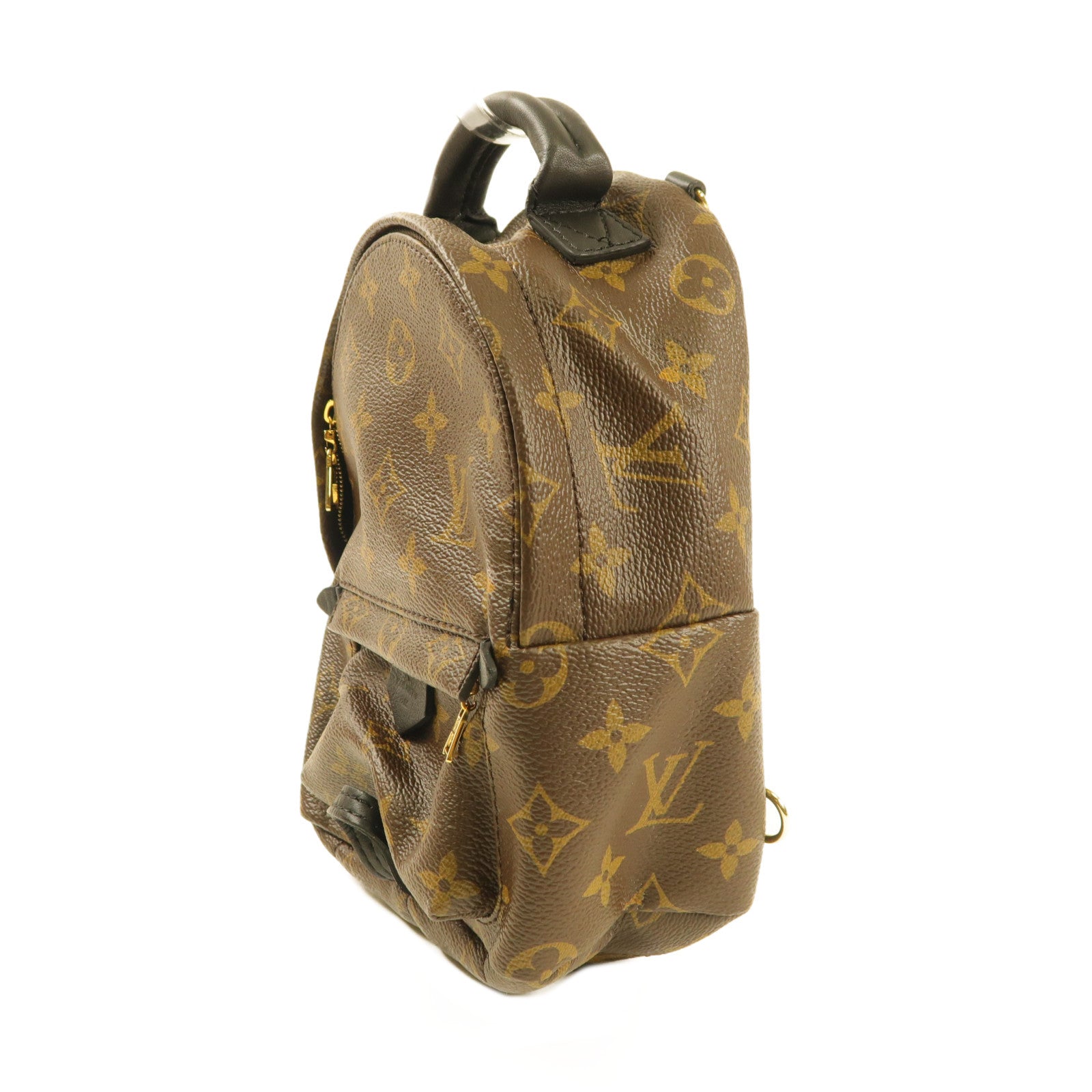 LOUIS VUITTON Monogram Mini Palm Springs金扣背包啡色