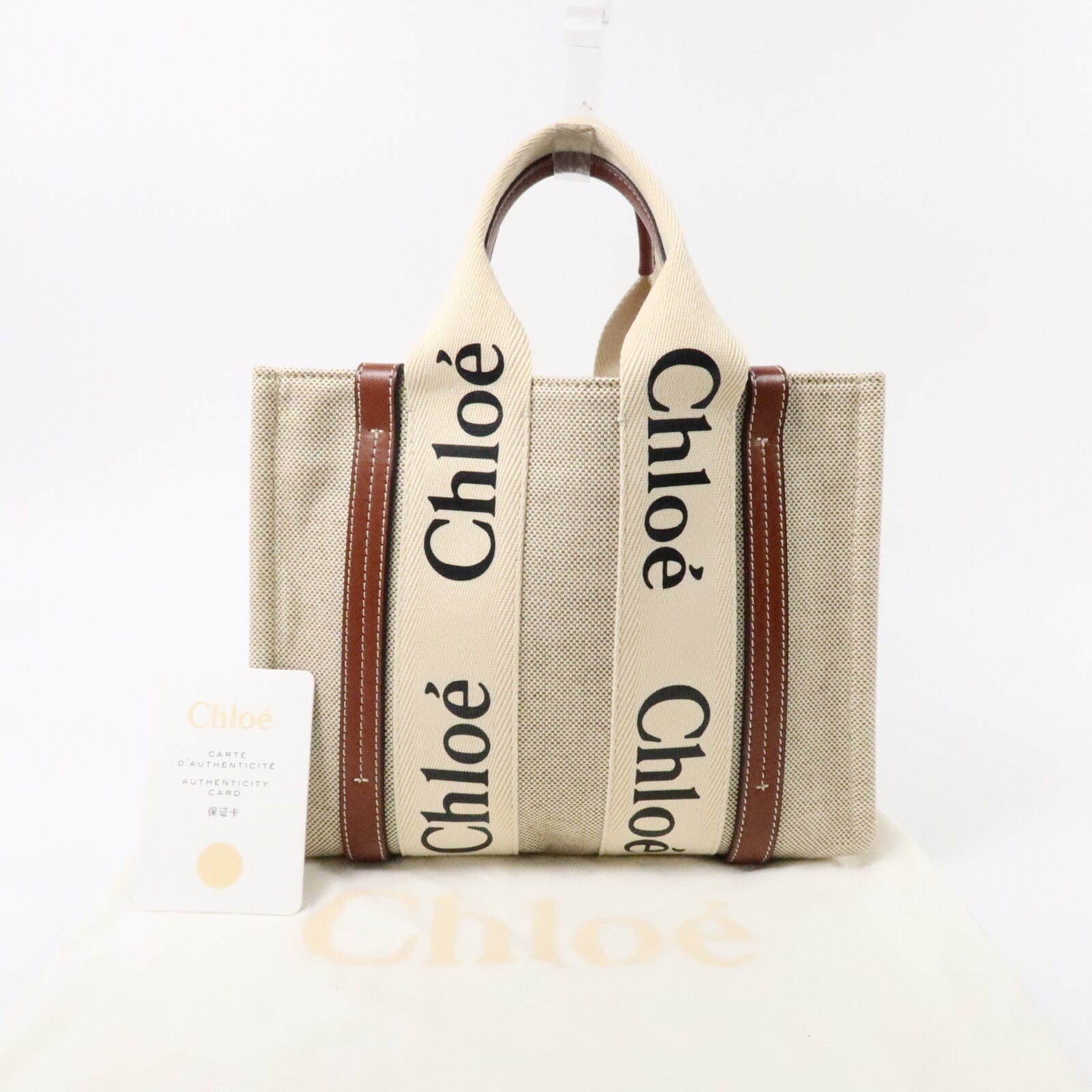Chloe 帆布Mini Woody手拿包