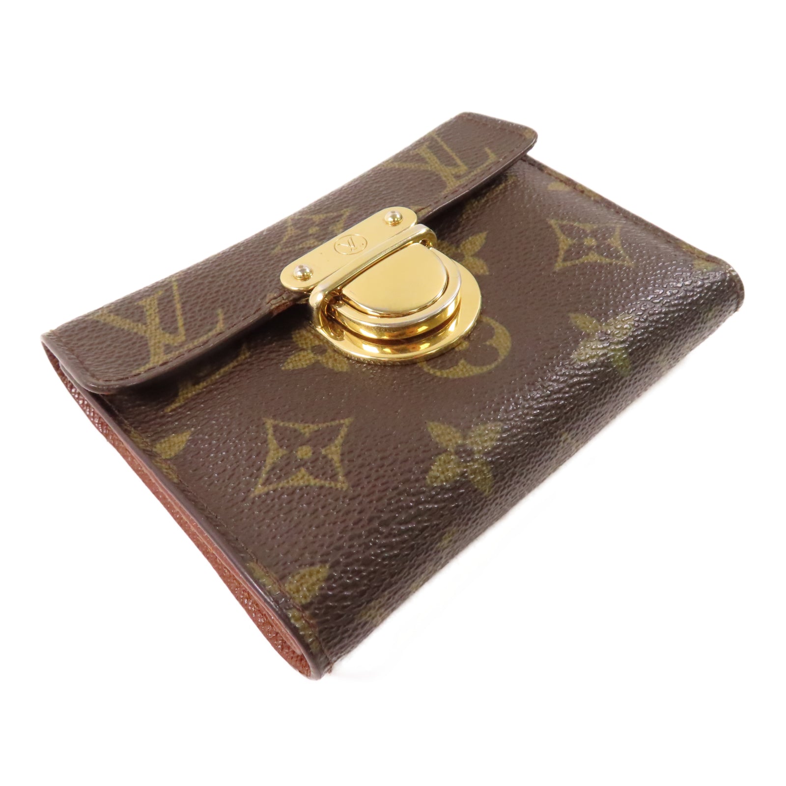 LOUIS VUITTON 【激減優惠】Monogram Short Wallet金扣錢包啡色