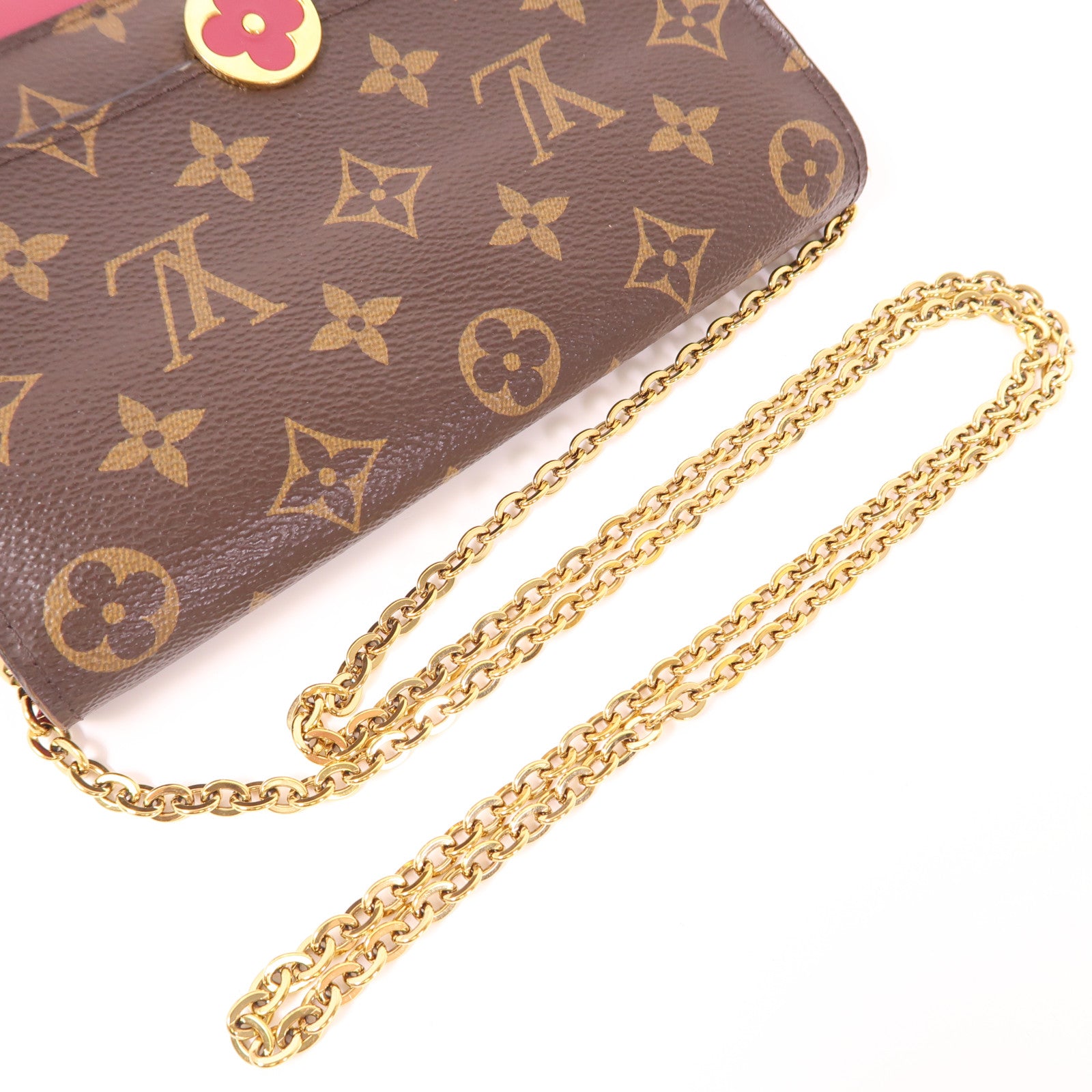 LOUIS VUITTON LV GHW Portefeuille Flore Chain Shoulder Bag M69578 Monogram Brown