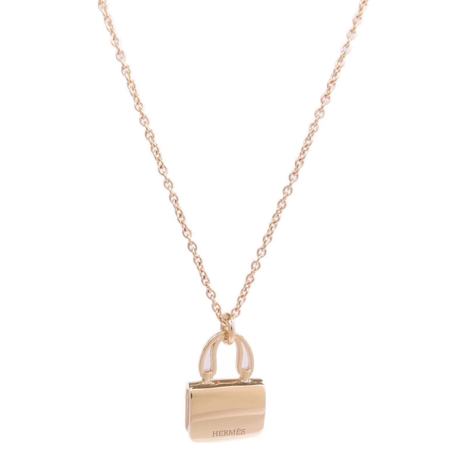 HERMES 18K玫瑰金Amulette Constance Necklace鑽石項鍊