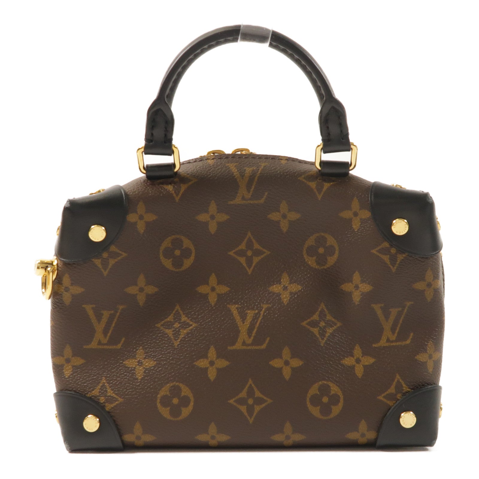 LOUIS VUITTON Monogram Petite Malle Souple金扣手挽肩背兩用袋