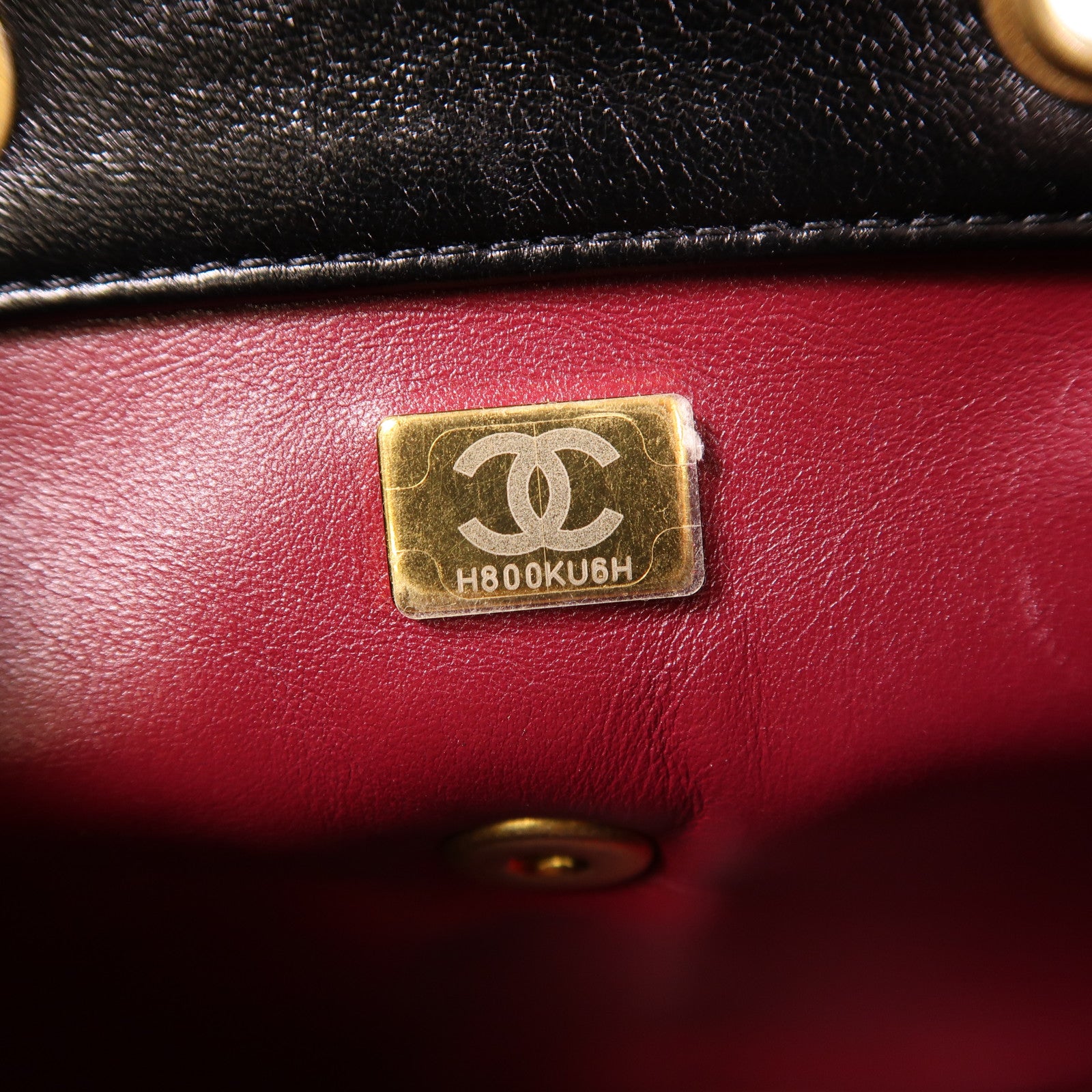 CHANEL 羊皮皮革Backpack金扣背包