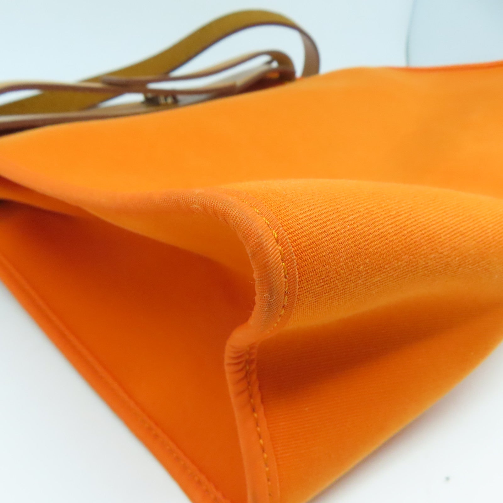 HERMES 【激減優惠】帆布Herbag PM銀扣手挽肩背兩用袋橙色