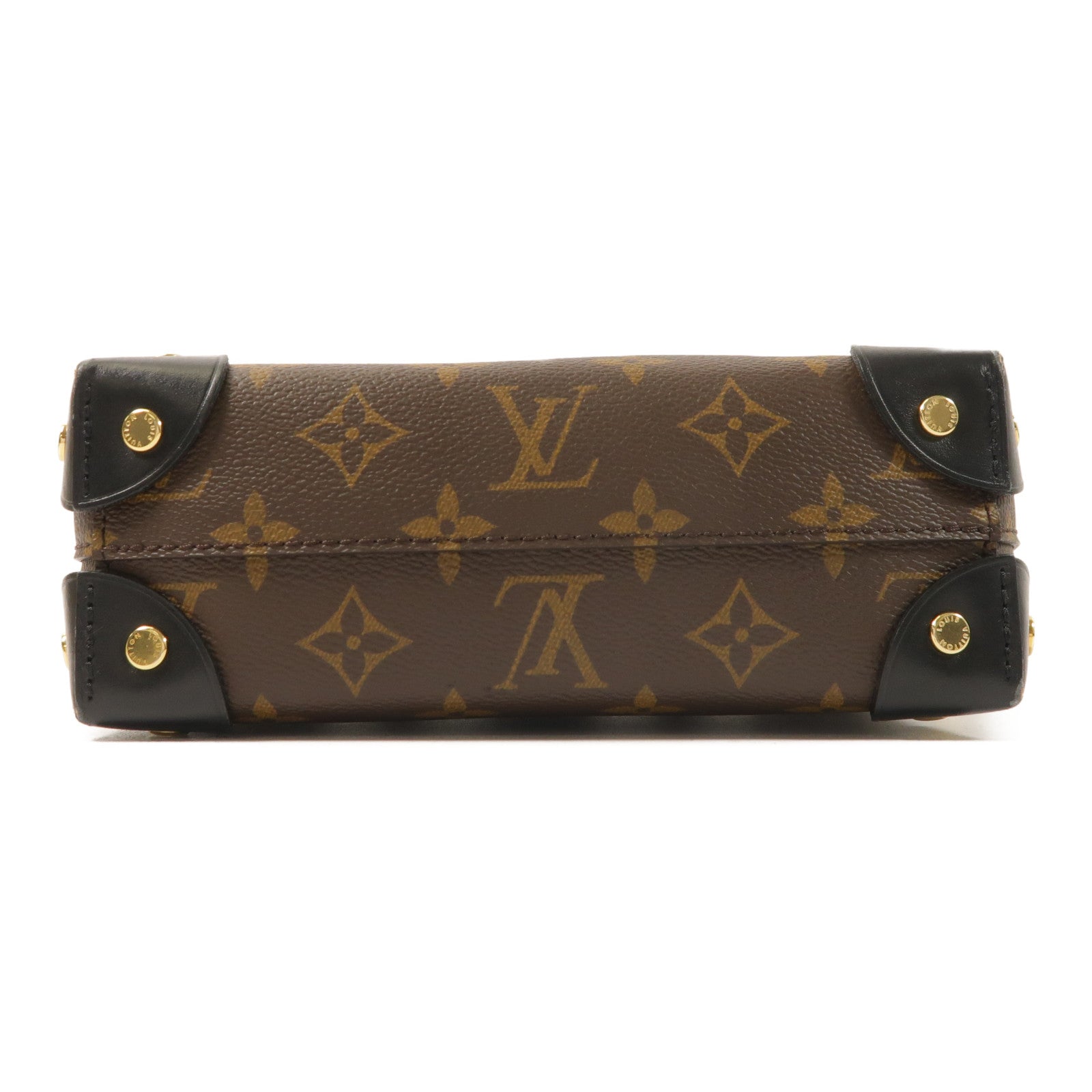 LOUIS VUITTON Monogram Petite Malle Souple金扣手挽肩背兩用袋