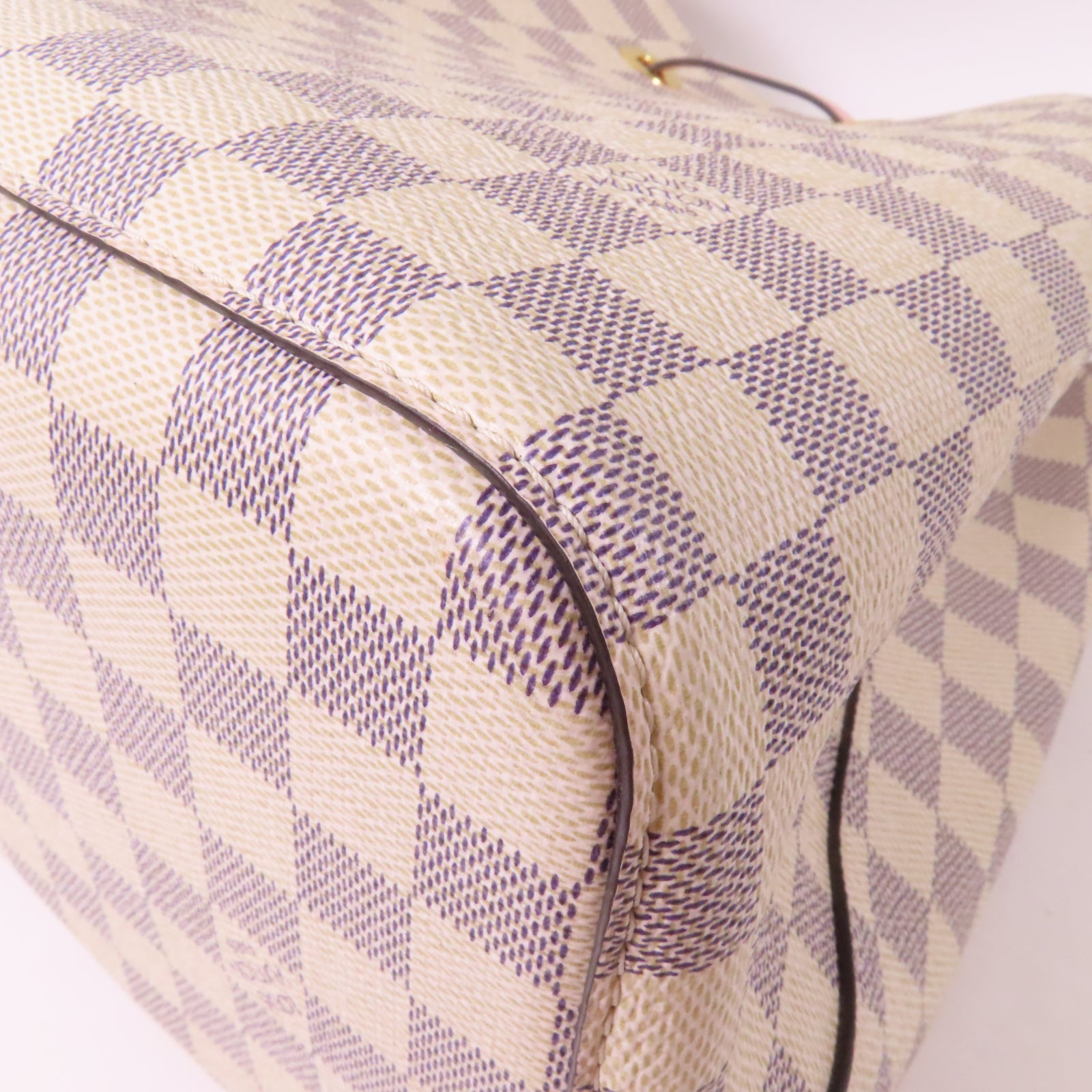 LOUIS VUITTON 【激減優惠】Damier Azur Neo Noe金扣肩背袋白色/粉紅色