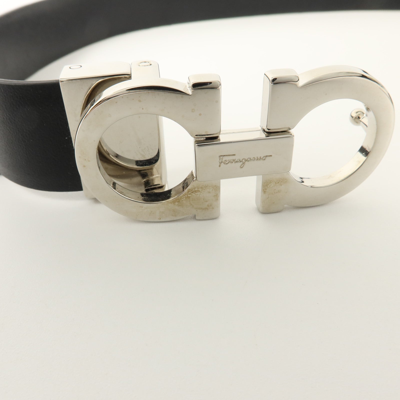 SELECTION 牛皮皮革Ferragamo Belt 100cm銀扣皮帶