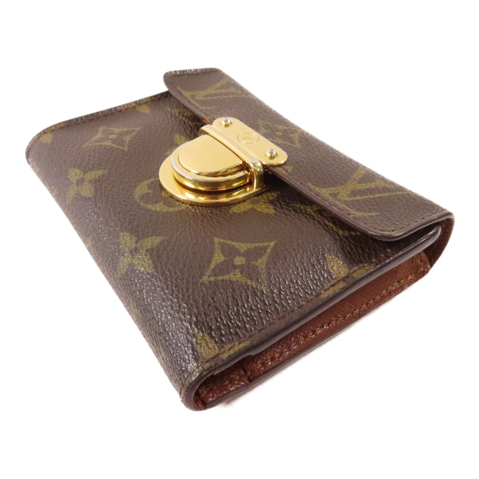 LOUIS VUITTON 【激減優惠】Monogram Short Wallet金扣錢包啡色