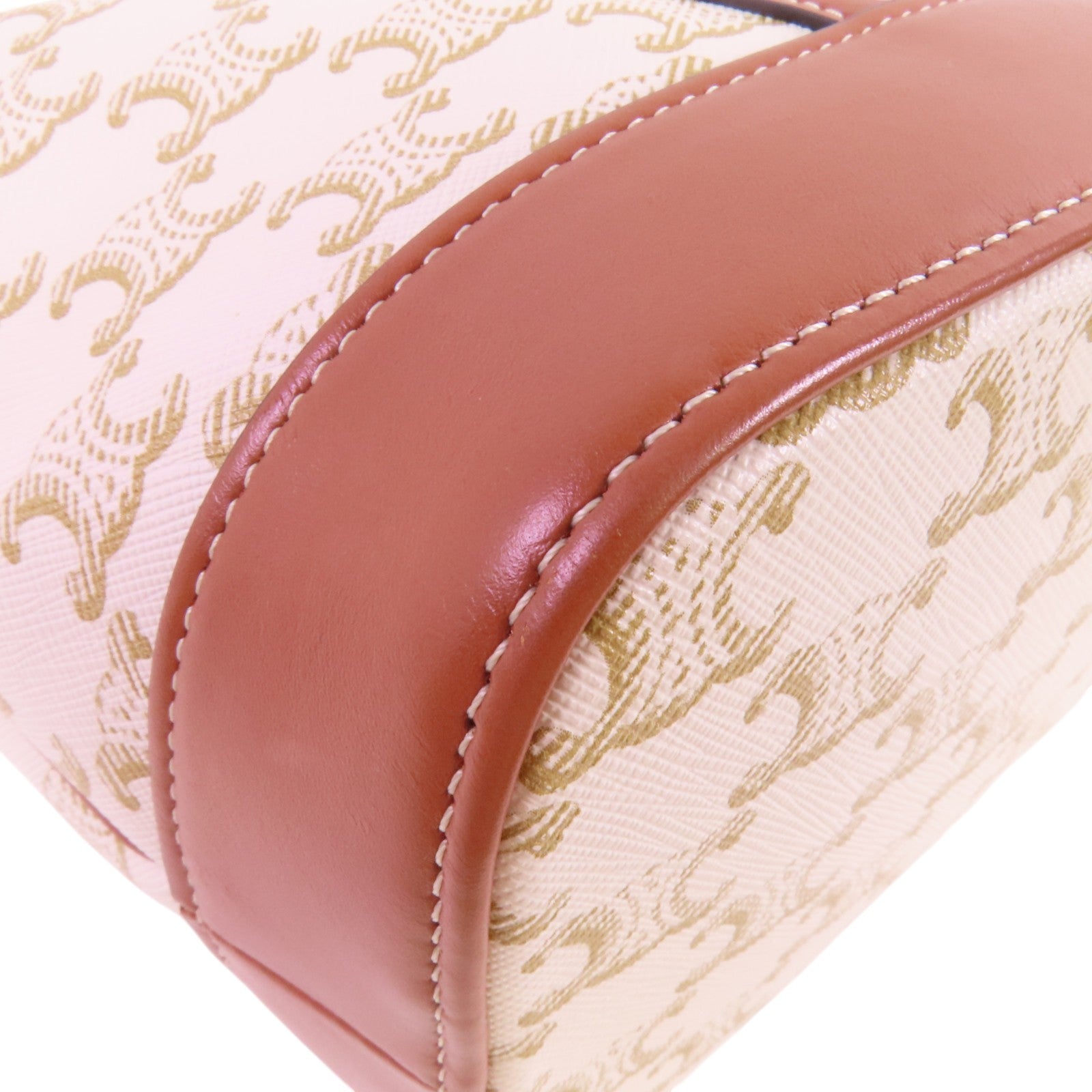 CELINE 塗層帆布Triomphe Small Bucket金扣肩背袋