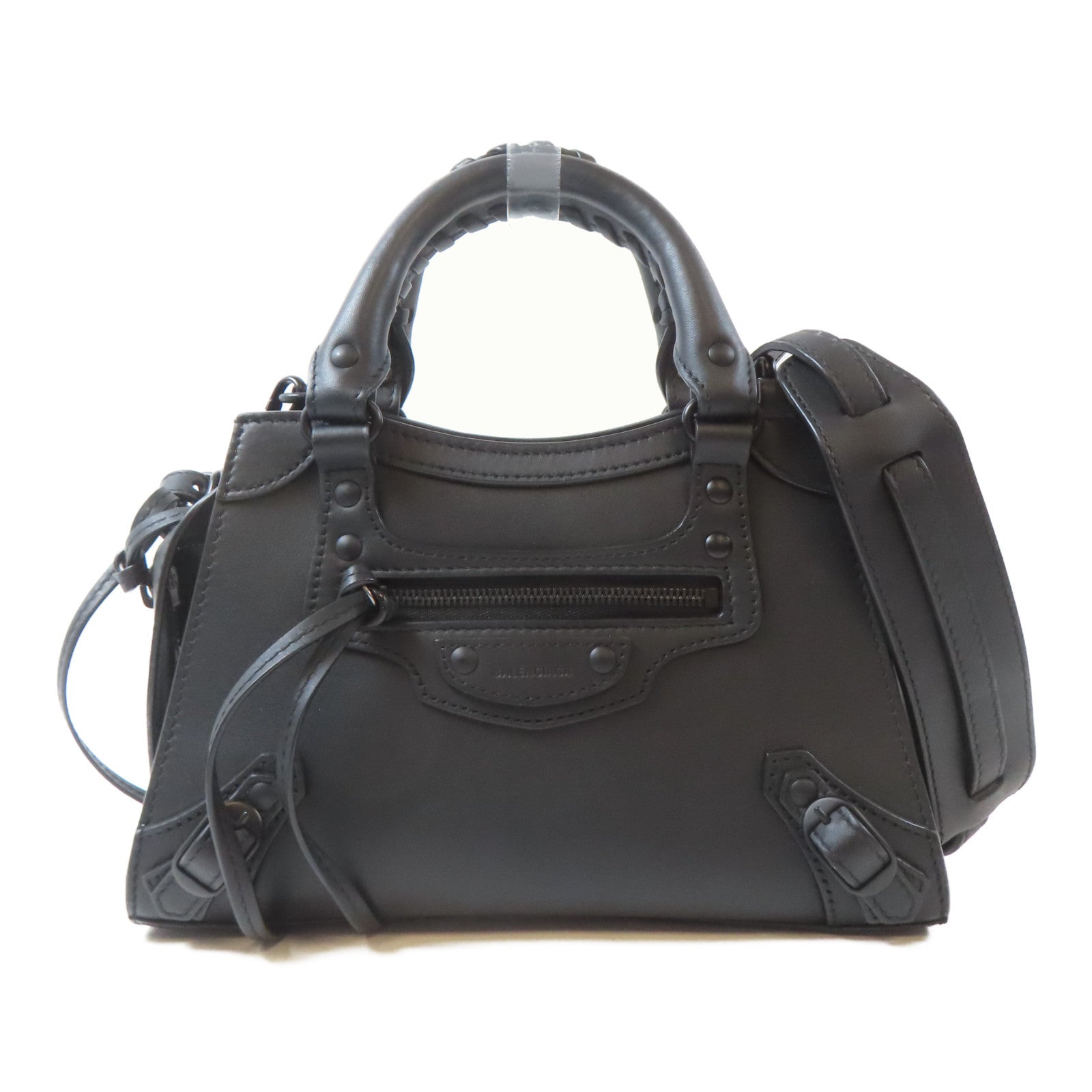 BALENCIAGA 【激減優惠】牛皮皮革Neo Classic黑扣手挽肩背兩用袋黑色