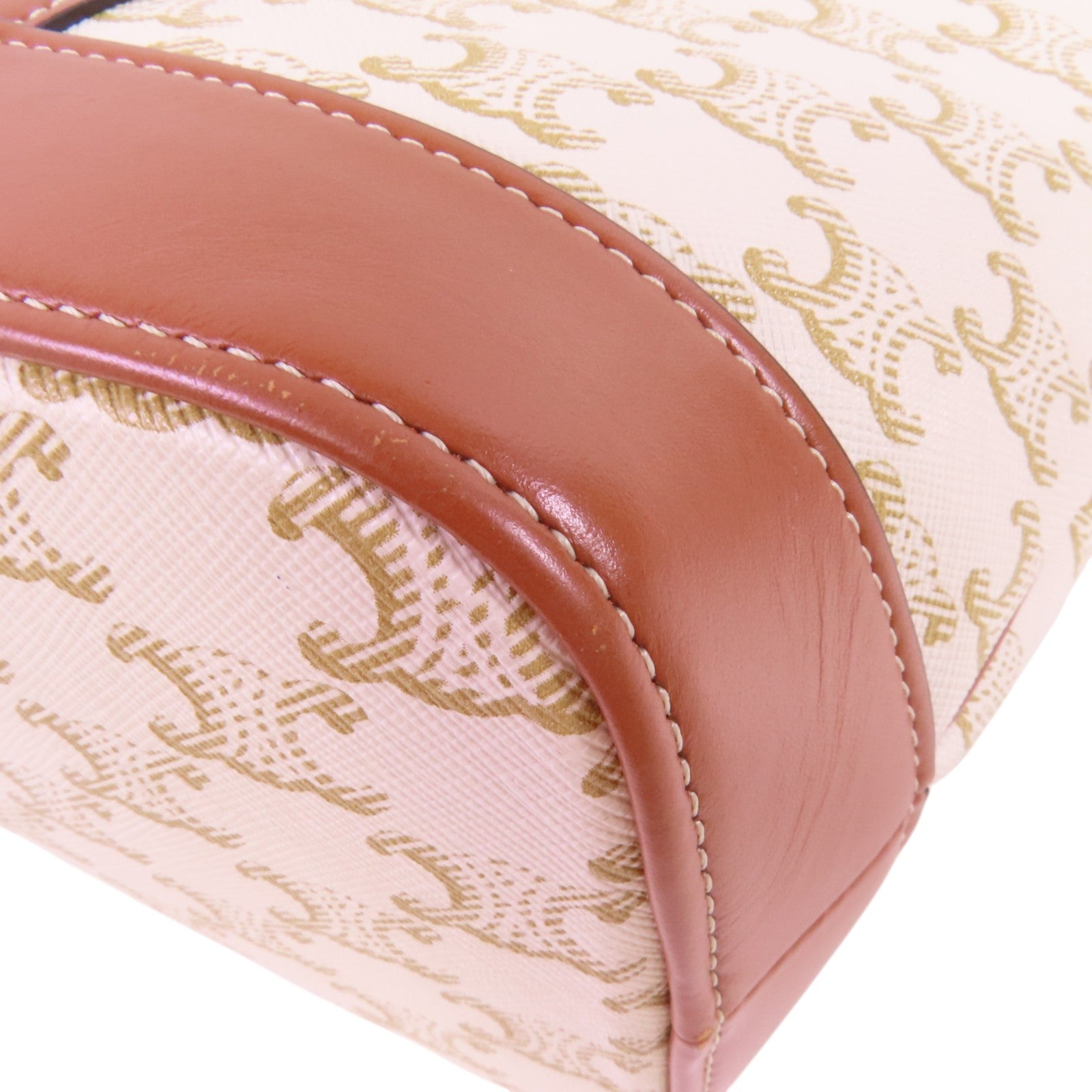 CELINE 塗層帆布Triomphe Small Bucket金扣肩背袋