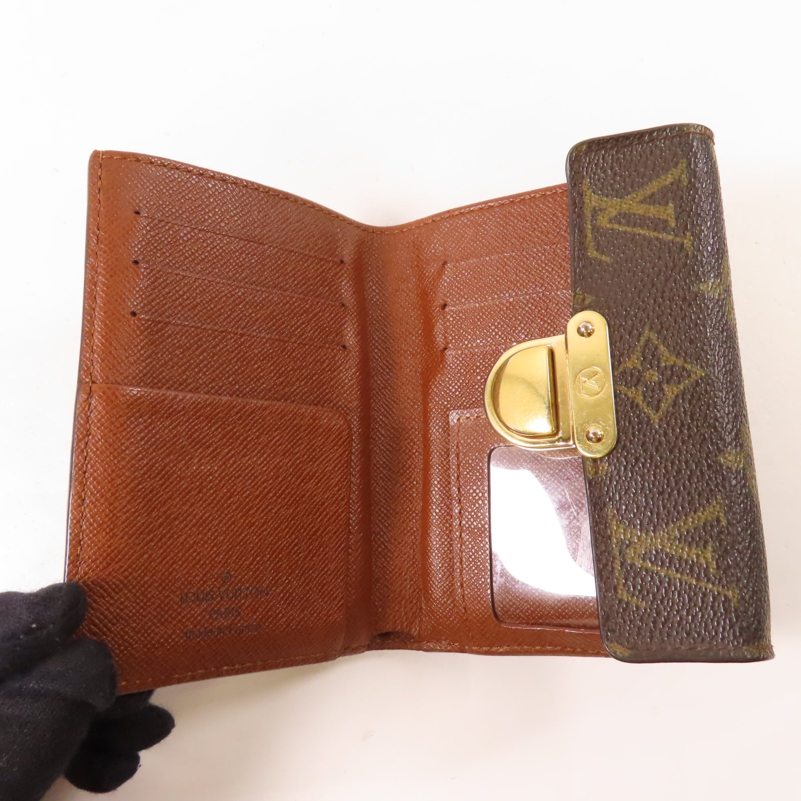 LOUIS VUITTON 【激減優惠】Monogram Short Wallet金扣錢包啡色