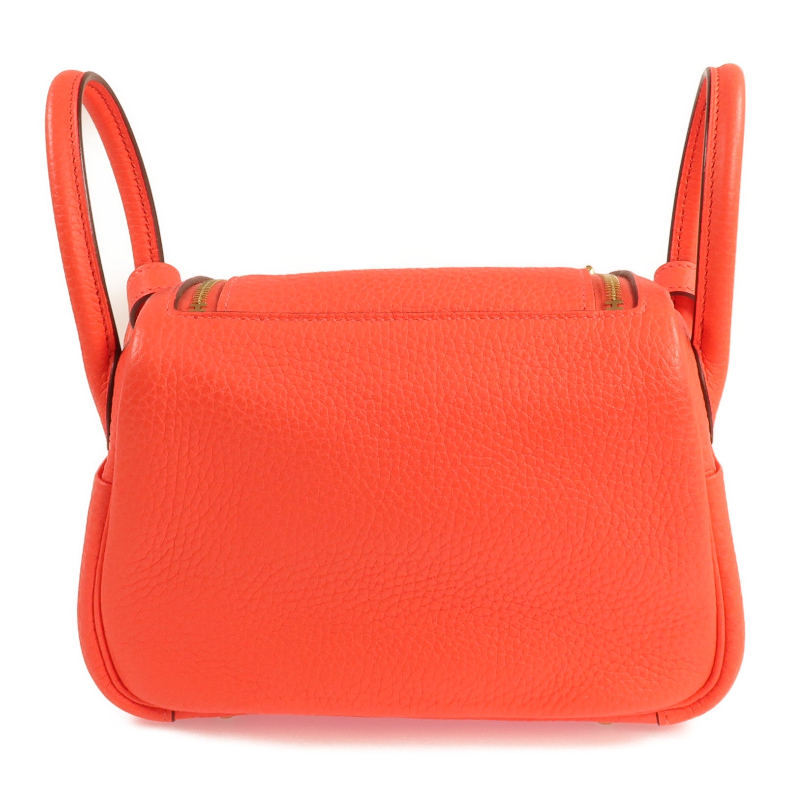 HERMES Clemence皮革Mini Lindy金扣手挽肩背兩用袋Rose Tomate