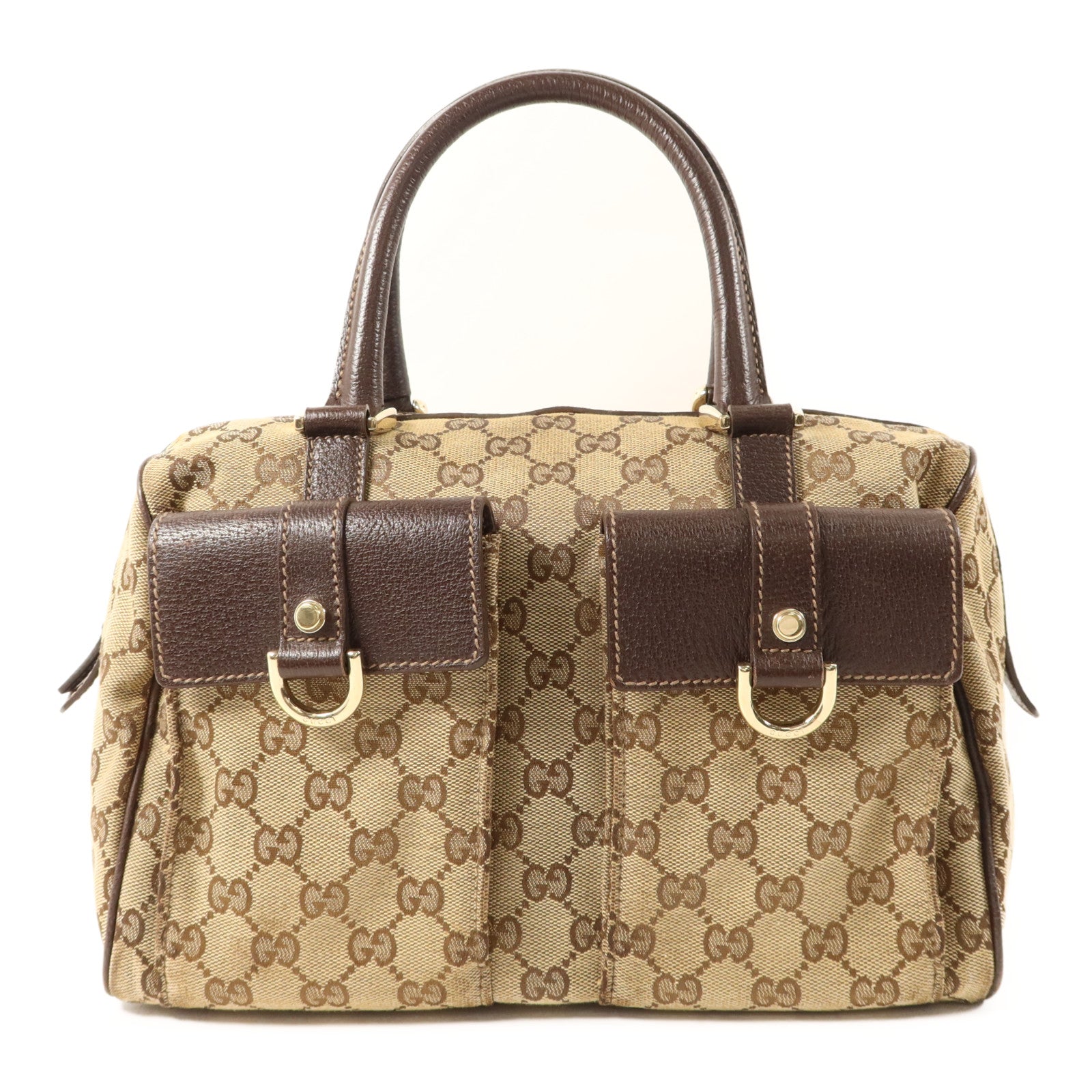 GUCCI 帆布Abbey Pocket Handbag金扣手挽袋