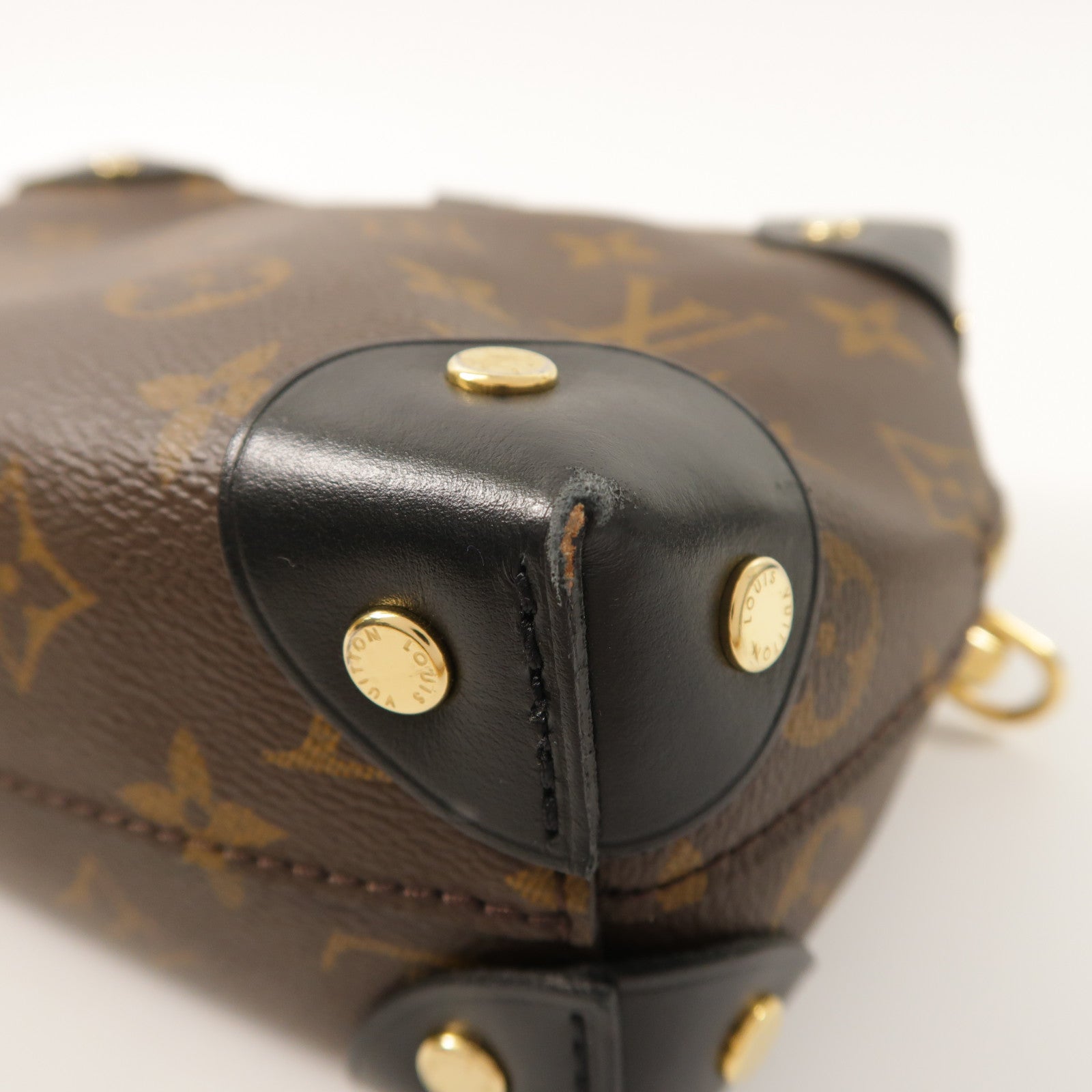 LOUIS VUITTON Monogram Petite Malle Souple金扣手挽肩背兩用袋