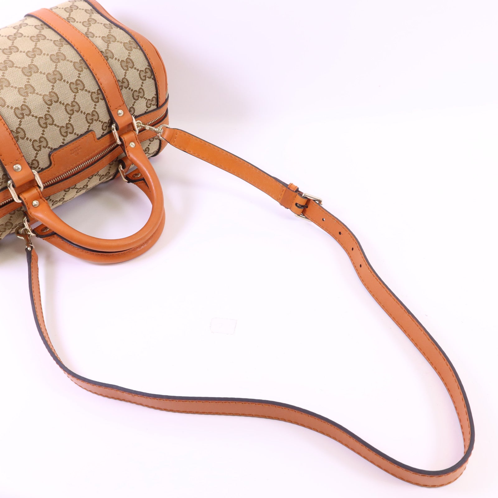 GUCCI 帆布2 Way Boston Bag金扣手挽肩背兩用袋