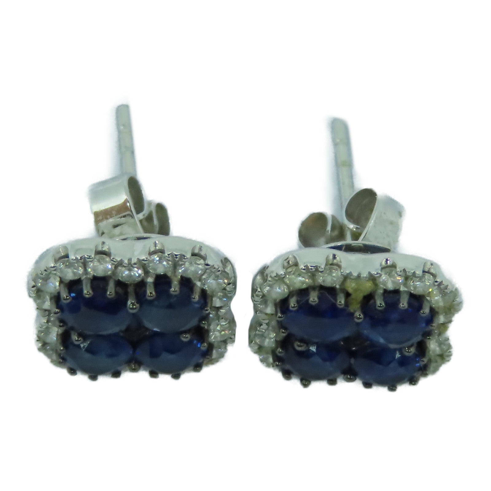 JEWELRY **【激減優惠】18K白金Diamond Earrings 2.65藍寶石/0.53ct鑽石耳環