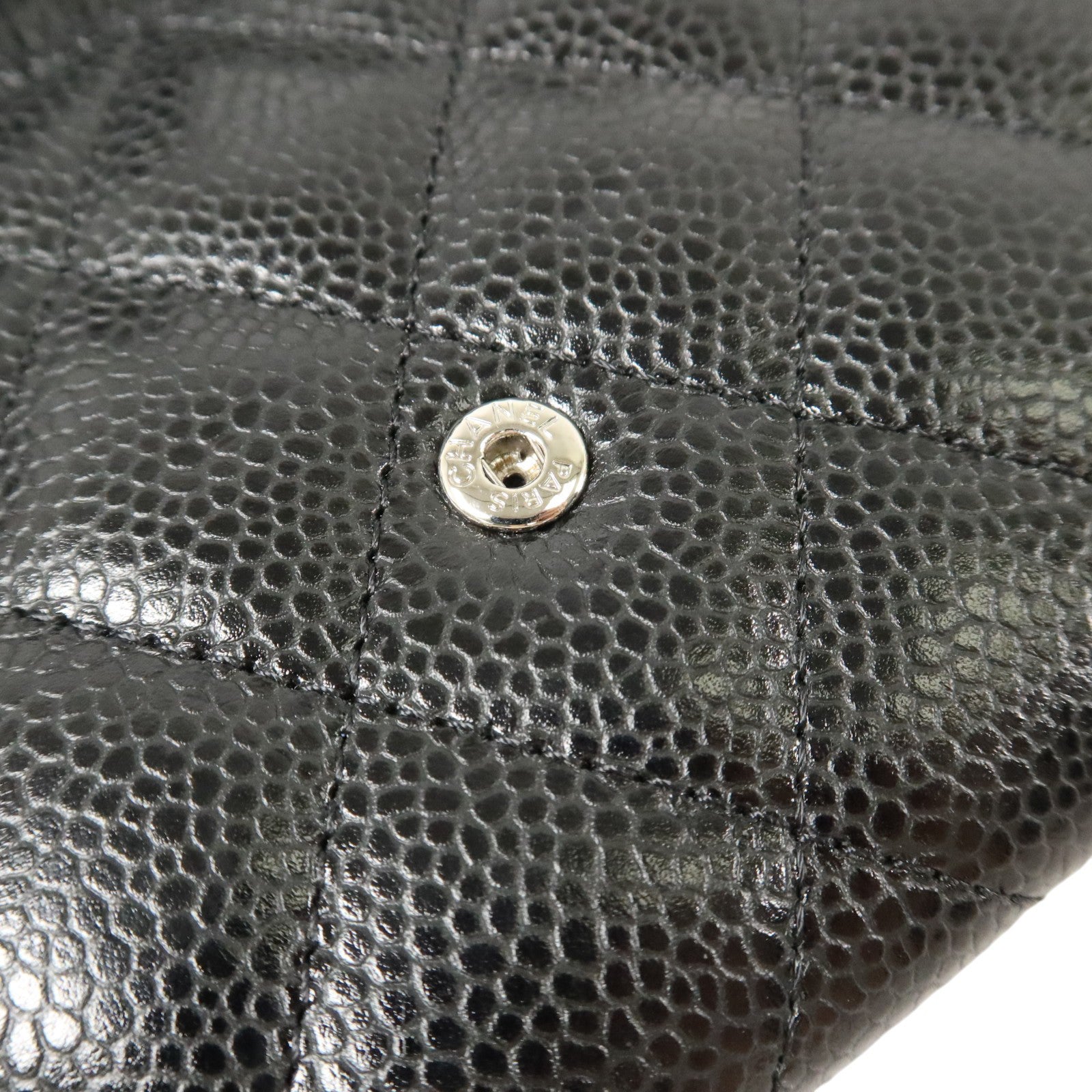 CHANEL 牛皮皮革Classic Long Flap Wallet銀扣長錢包