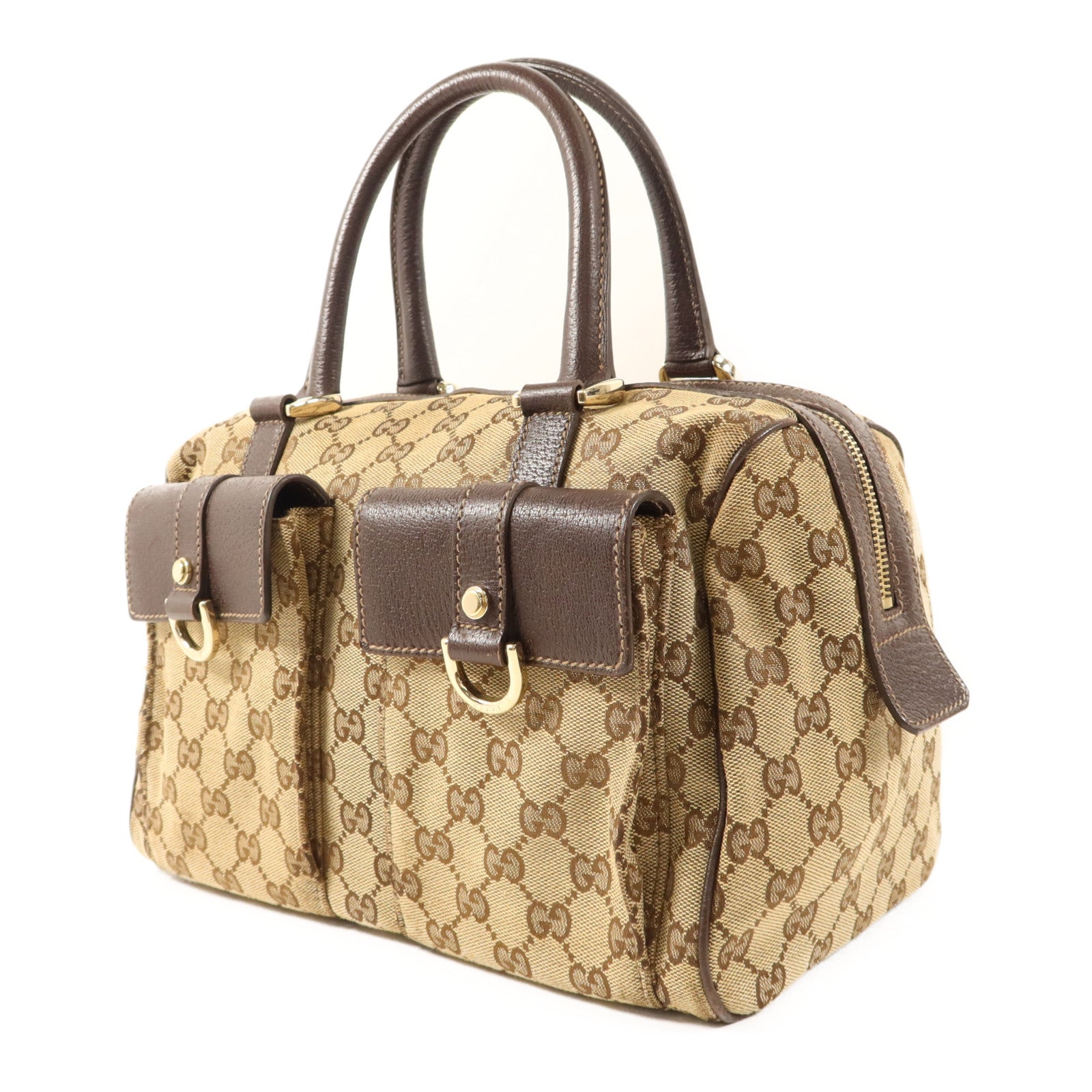 GUCCI 帆布Abbey Pocket Handbag金扣手挽袋