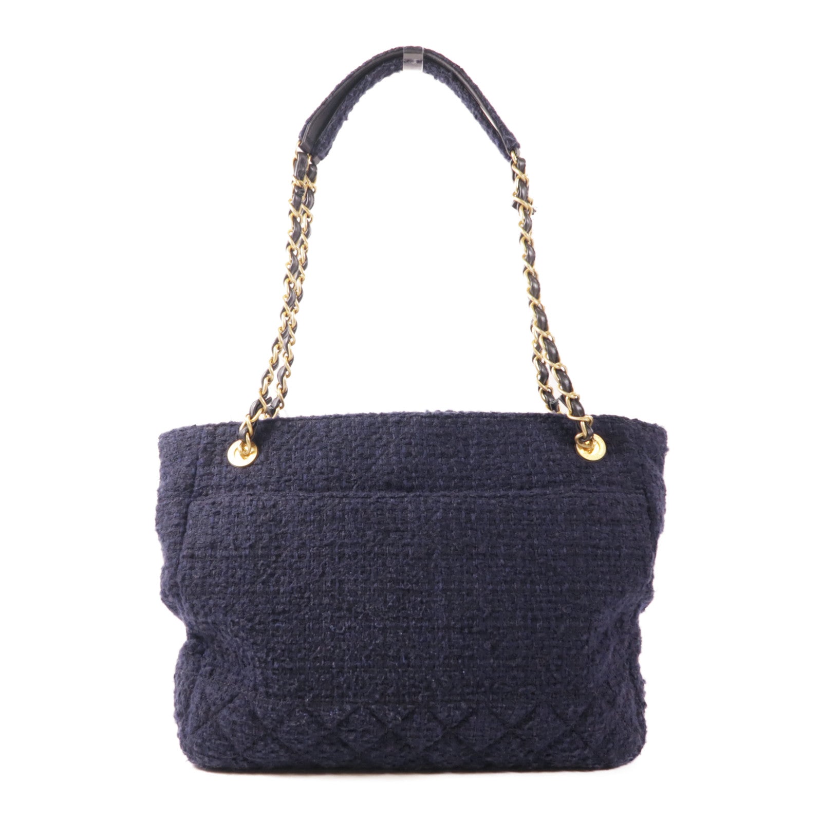 CHANEL 粗花呢Tote Bag金扣鏈帶肩背袋