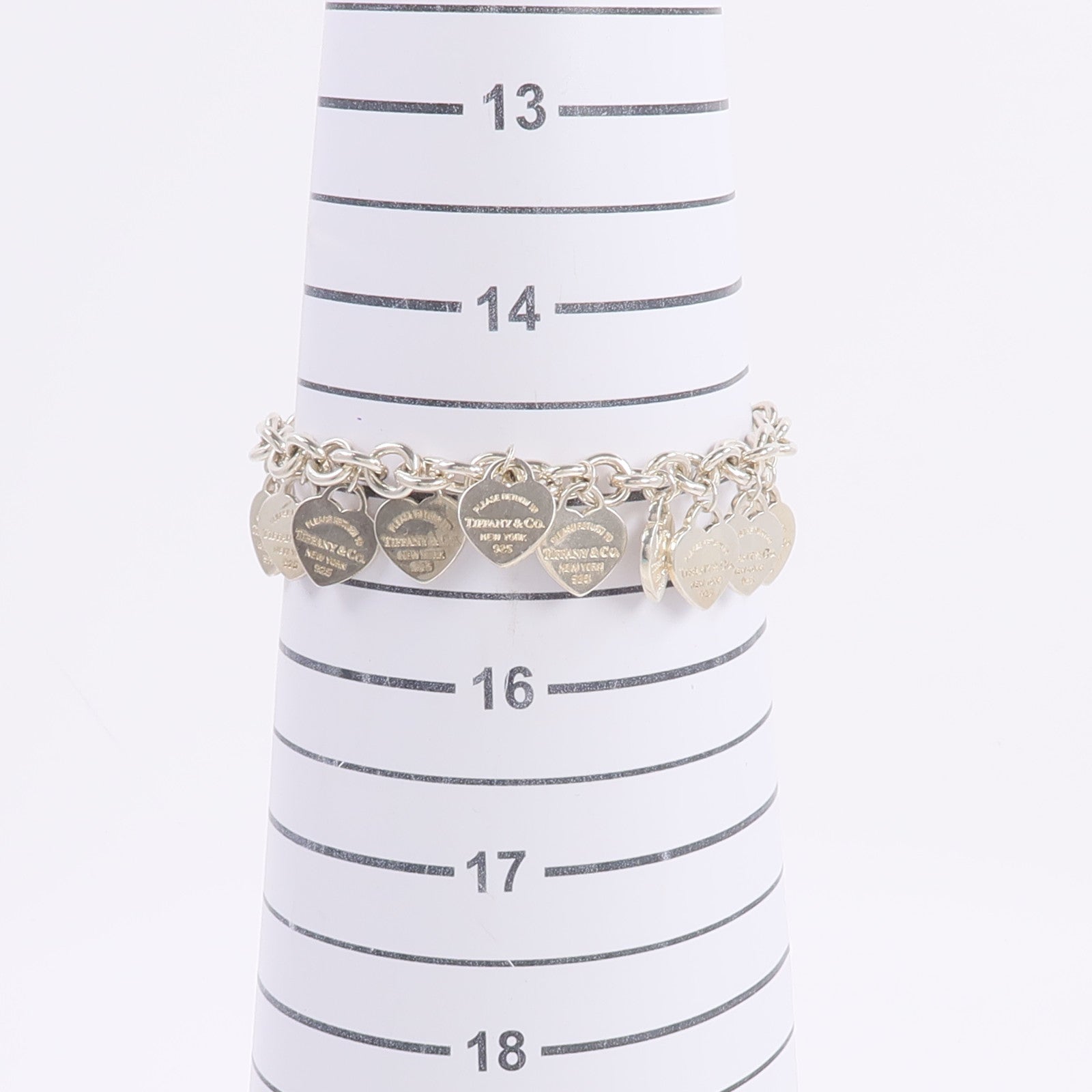 TIFFANY＆CO 925純銀Return To Tiffany Multi Heart Tag Bracelet手鏈