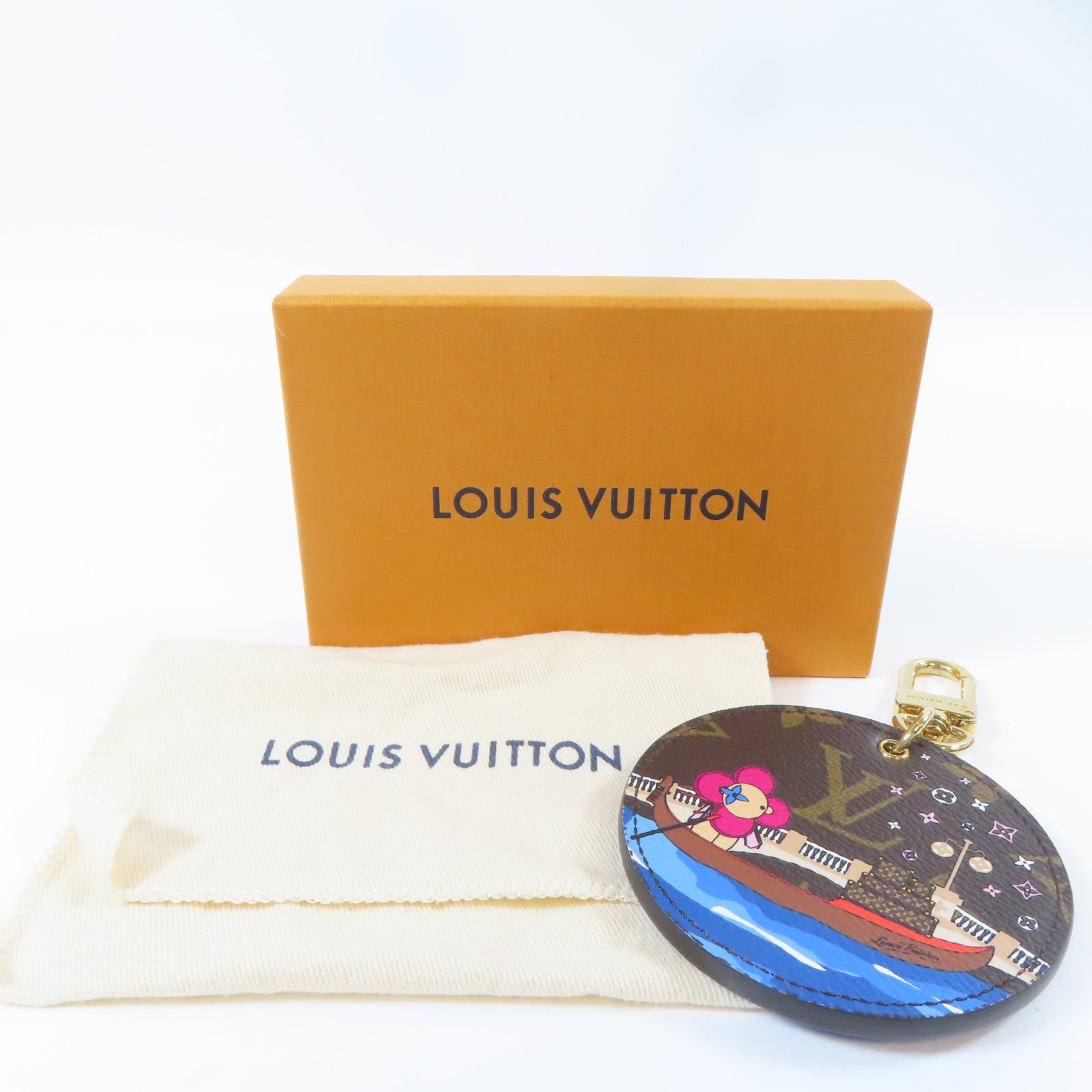 LOUIS VUITTON Monogram Bag Charm And Key Holder金扣掛飾/鎖匙扣啡色/藍色
