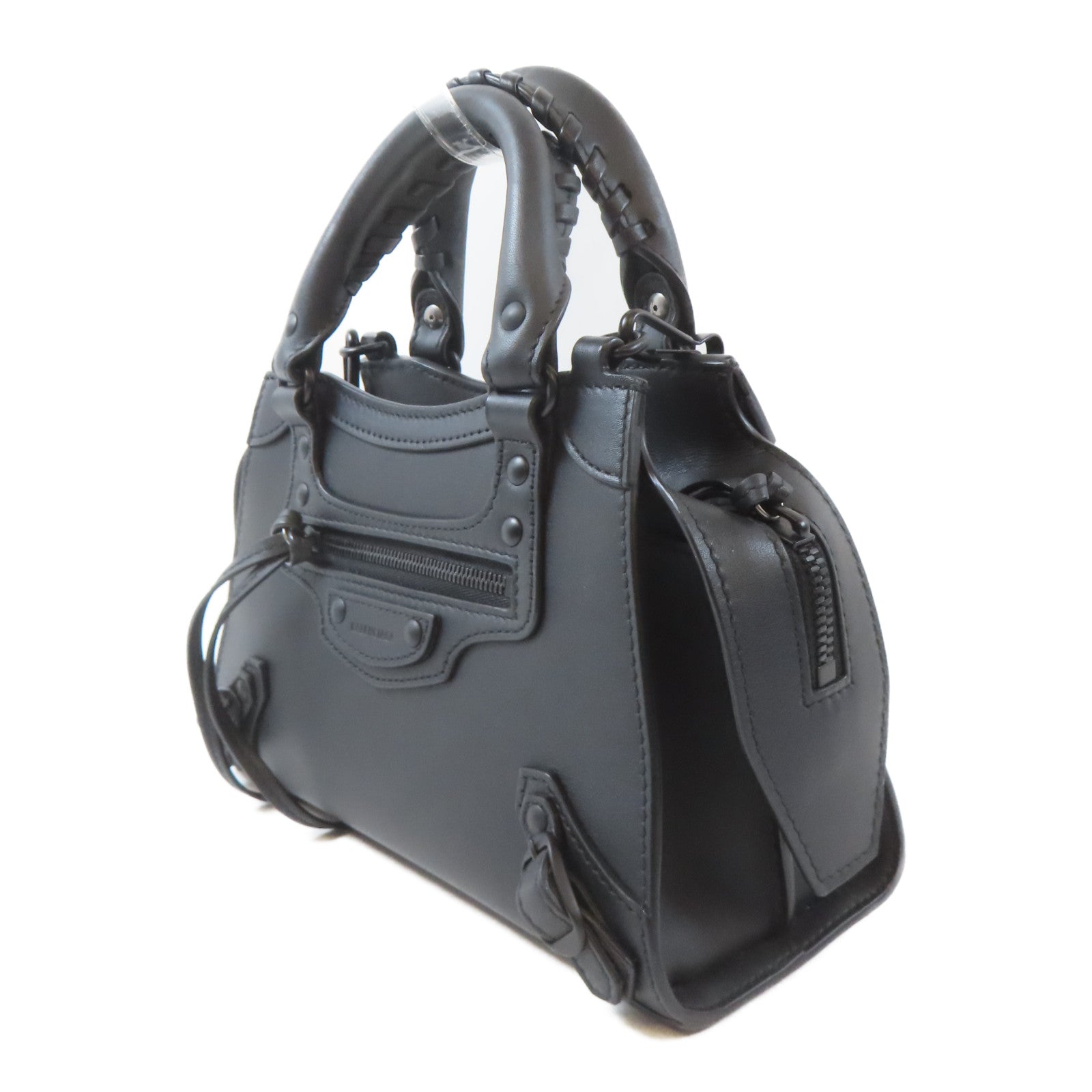 BALENCIAGA 【激減優惠】牛皮皮革Neo Classic黑扣手挽肩背兩用袋黑色