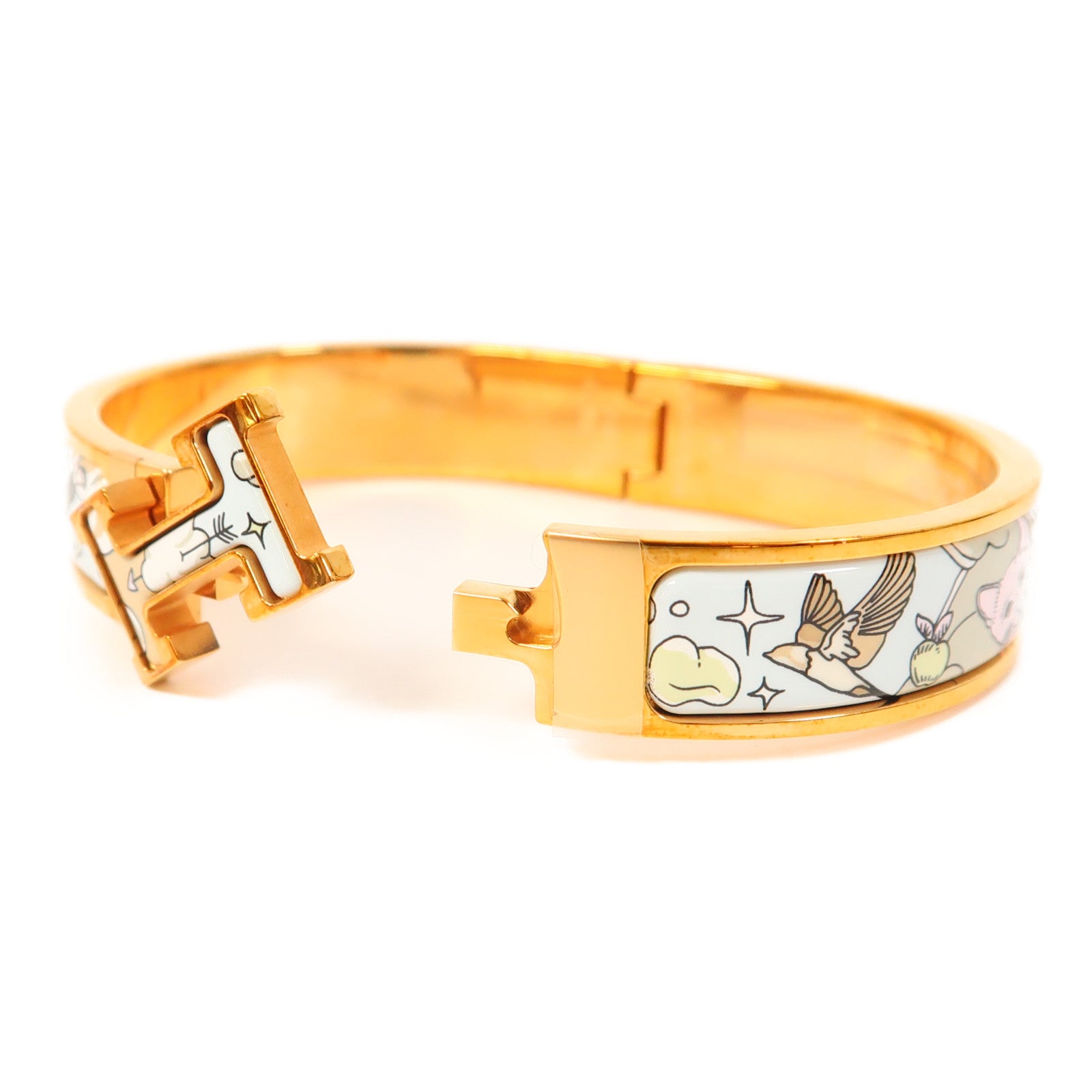 HERMES 金屬Clic H Bracelet手鐲藍色
