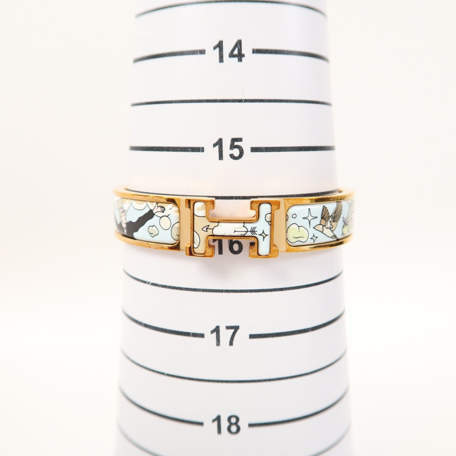 HERMES 金屬Clic H Bracelet手鐲藍色