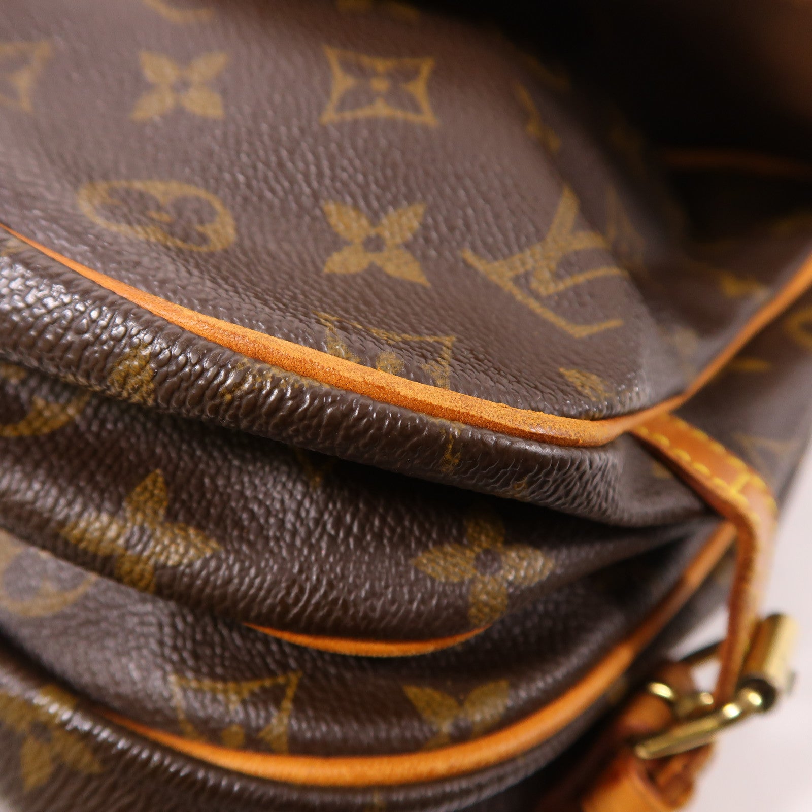 LOUIS VUITTON Monogram Saumur 30金扣肩背袋棕色