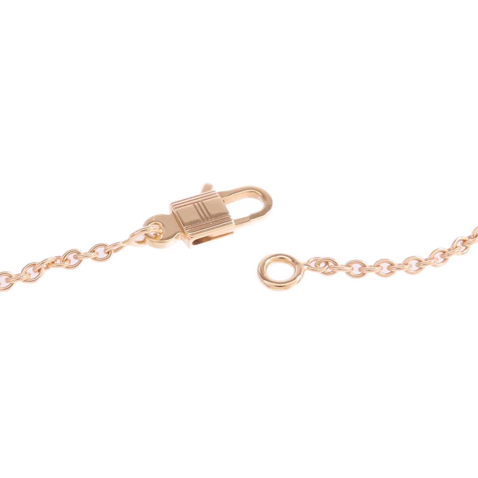 HERMES 18K玫瑰金Amulette Constance Necklace鑽石項鍊