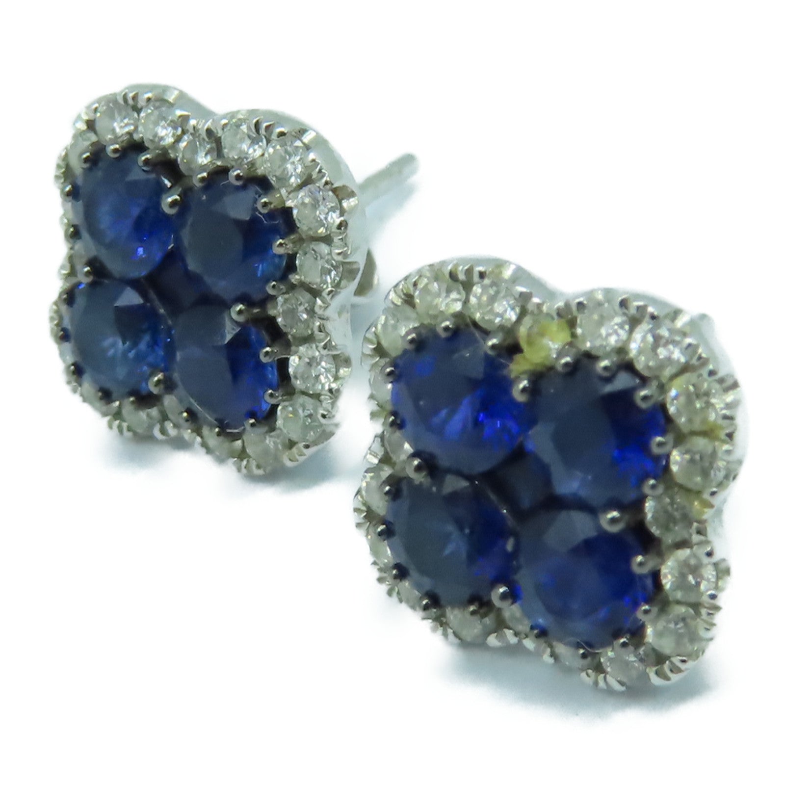 JEWELRY **【激減優惠】18K白金Diamond Earrings 2.65藍寶石/0.53ct鑽石耳環
