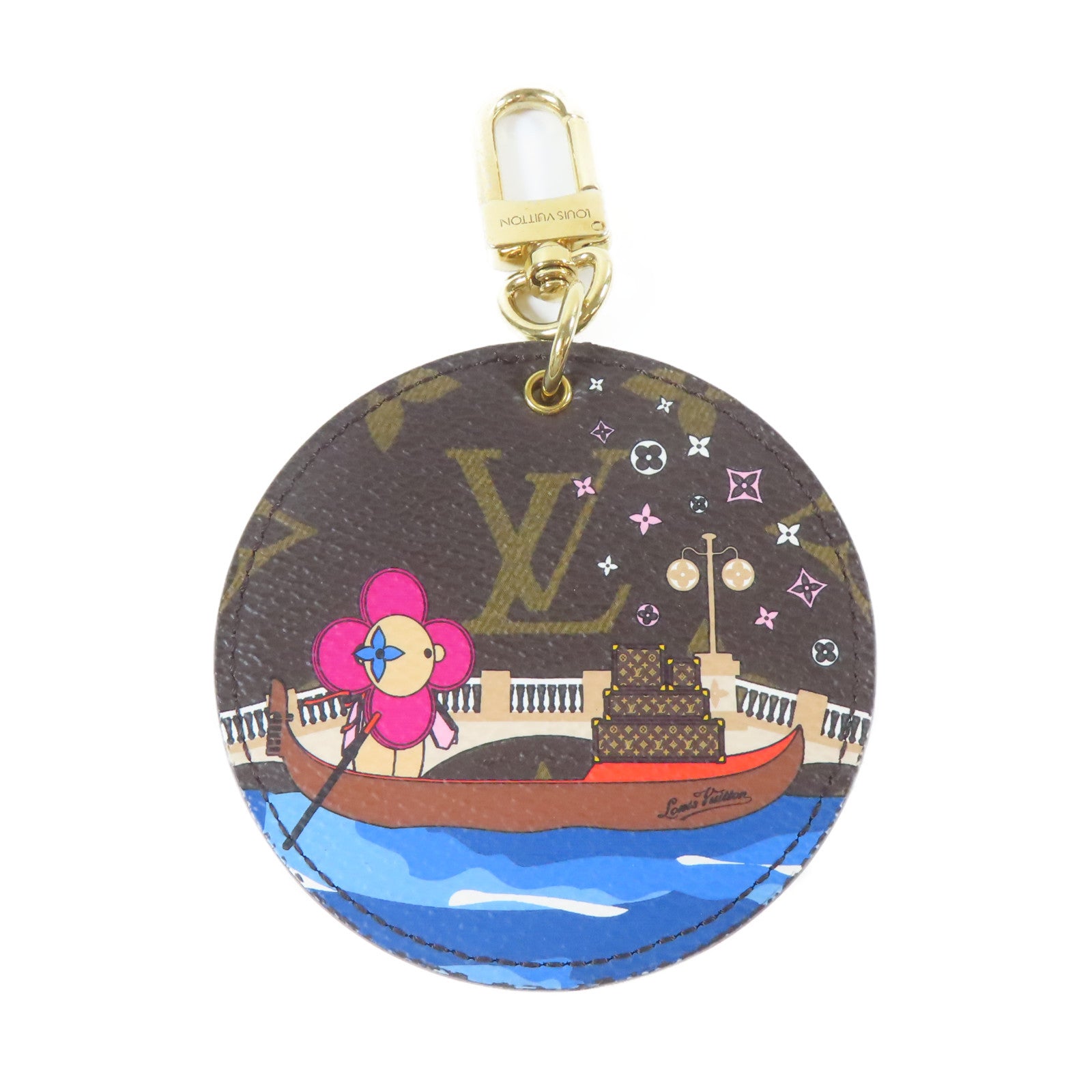 LOUIS VUITTON Monogram Bag Charm And Key Holder金扣掛飾/鎖匙扣啡色/藍色
