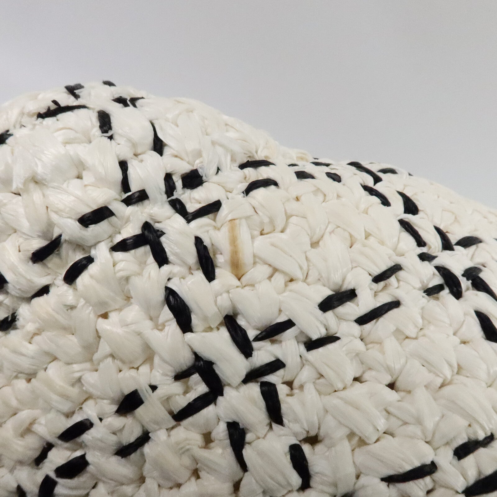 CHANEL 藤料Raffia Effect Tweed Shppping Bag鏈帶手挽袋