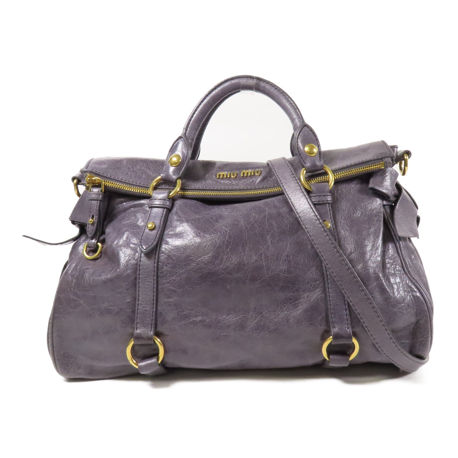 Miu Miu 牛皮皮革Shoulder Bag金扣肩背袋