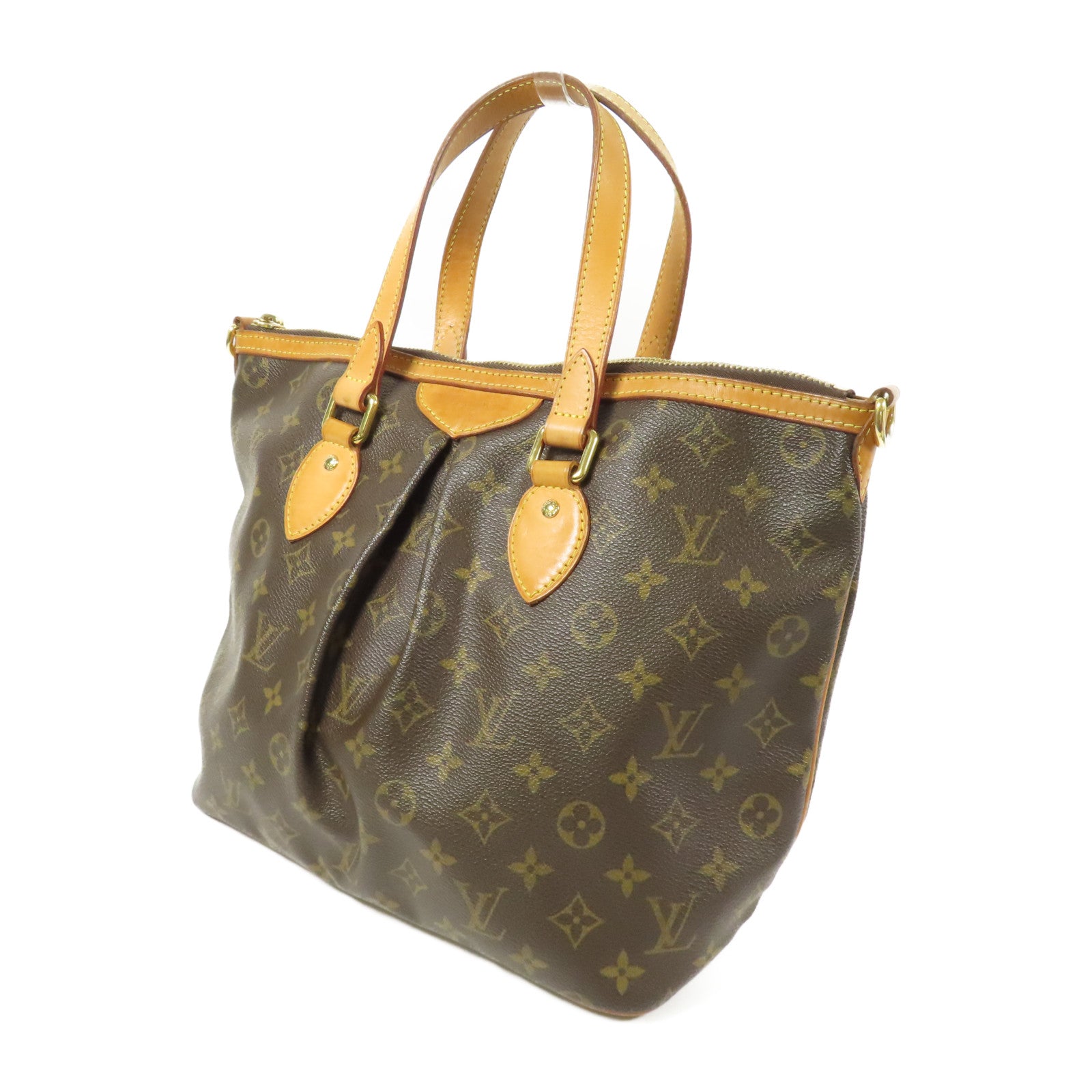 LOUIS VUITTON Monogram Palermo PM金扣手挽肩背兩用袋棕色