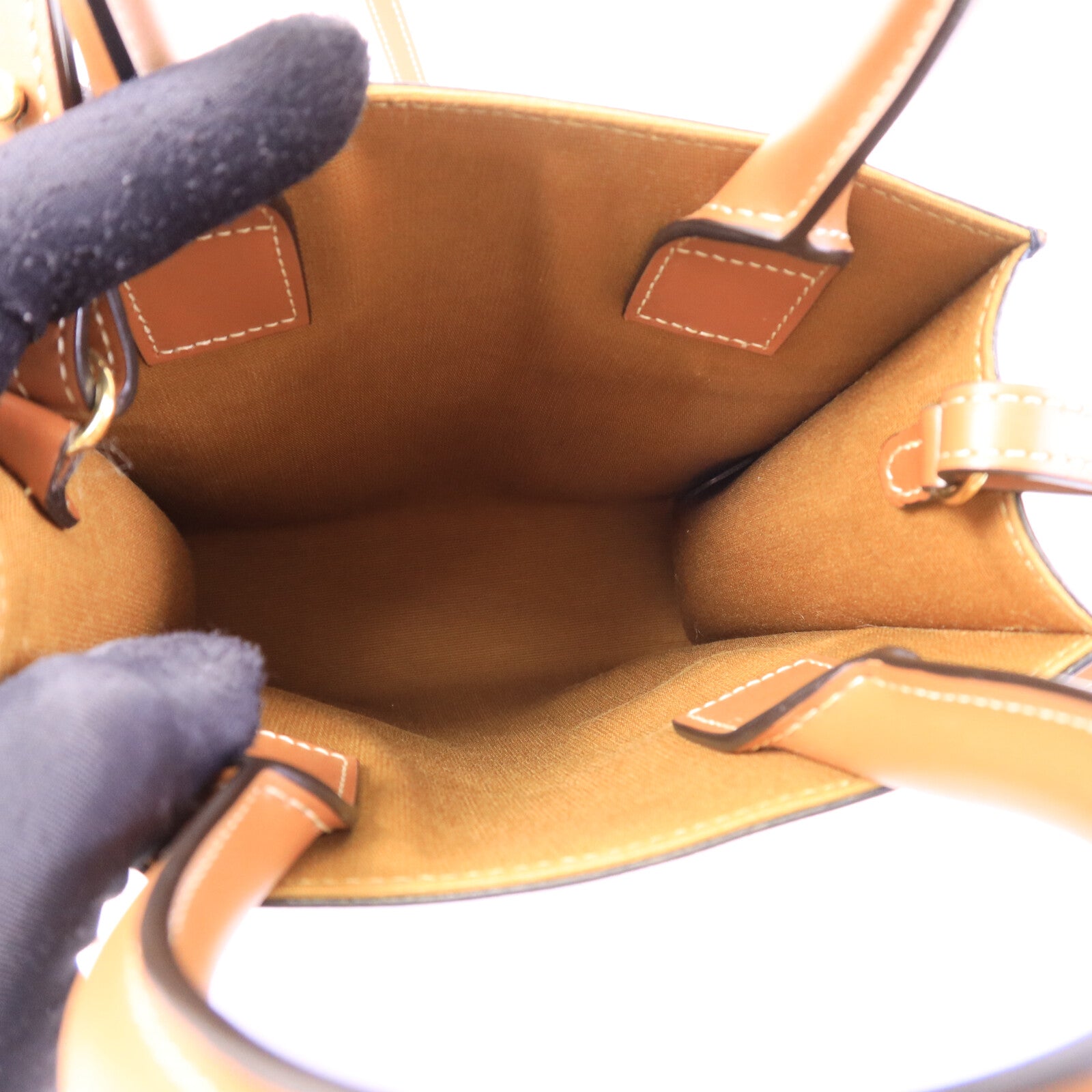 CELINE 塗層帆布Mini Cabas Vertical手挽肩背兩用袋