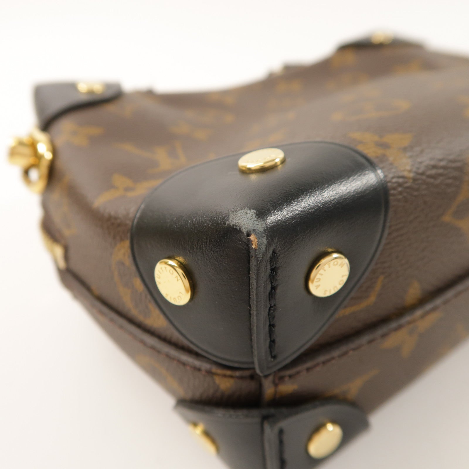 LOUIS VUITTON Monogram Petite Malle Souple金扣手挽肩背兩用袋