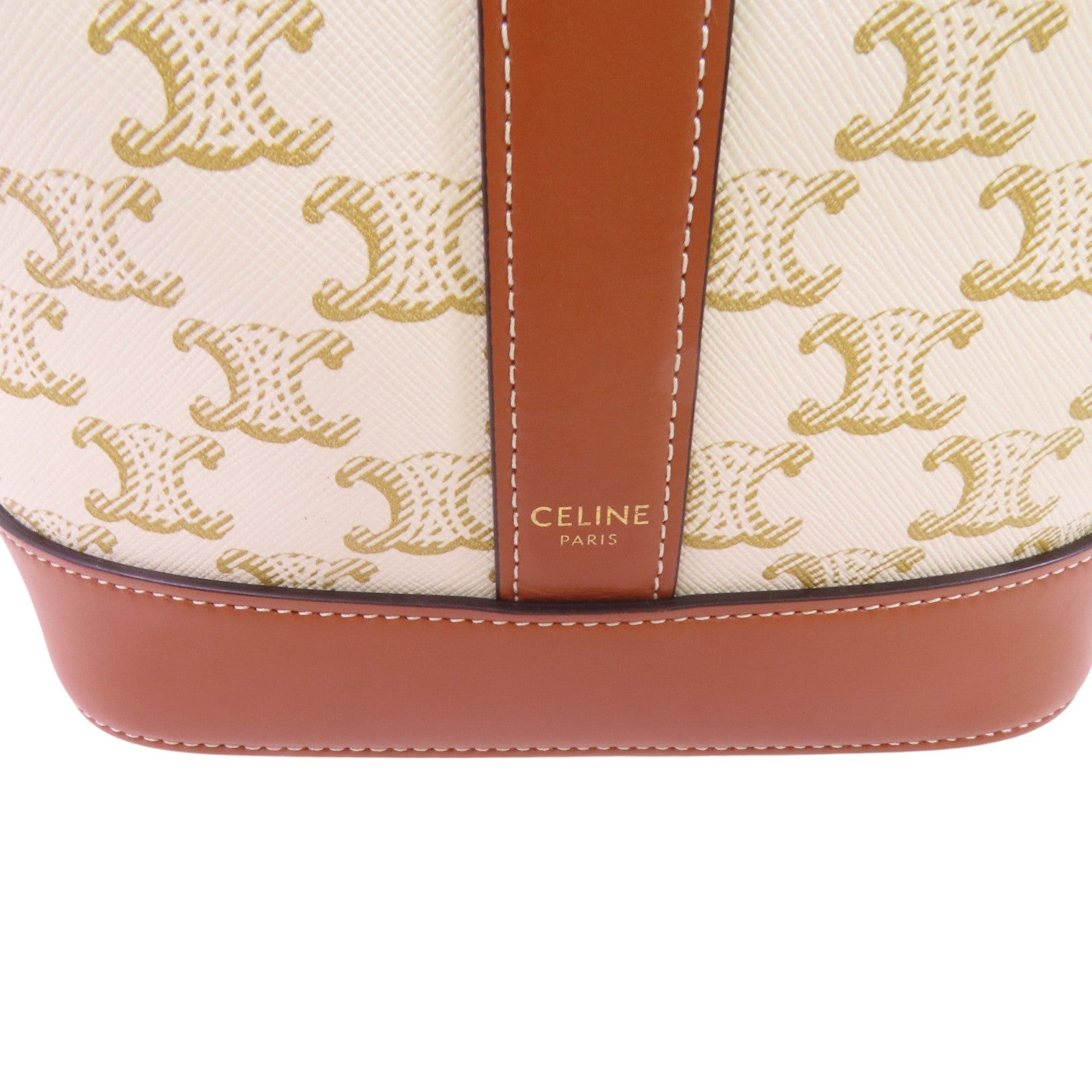 CELINE 塗層帆布Triomphe Small Bucket金扣肩背袋