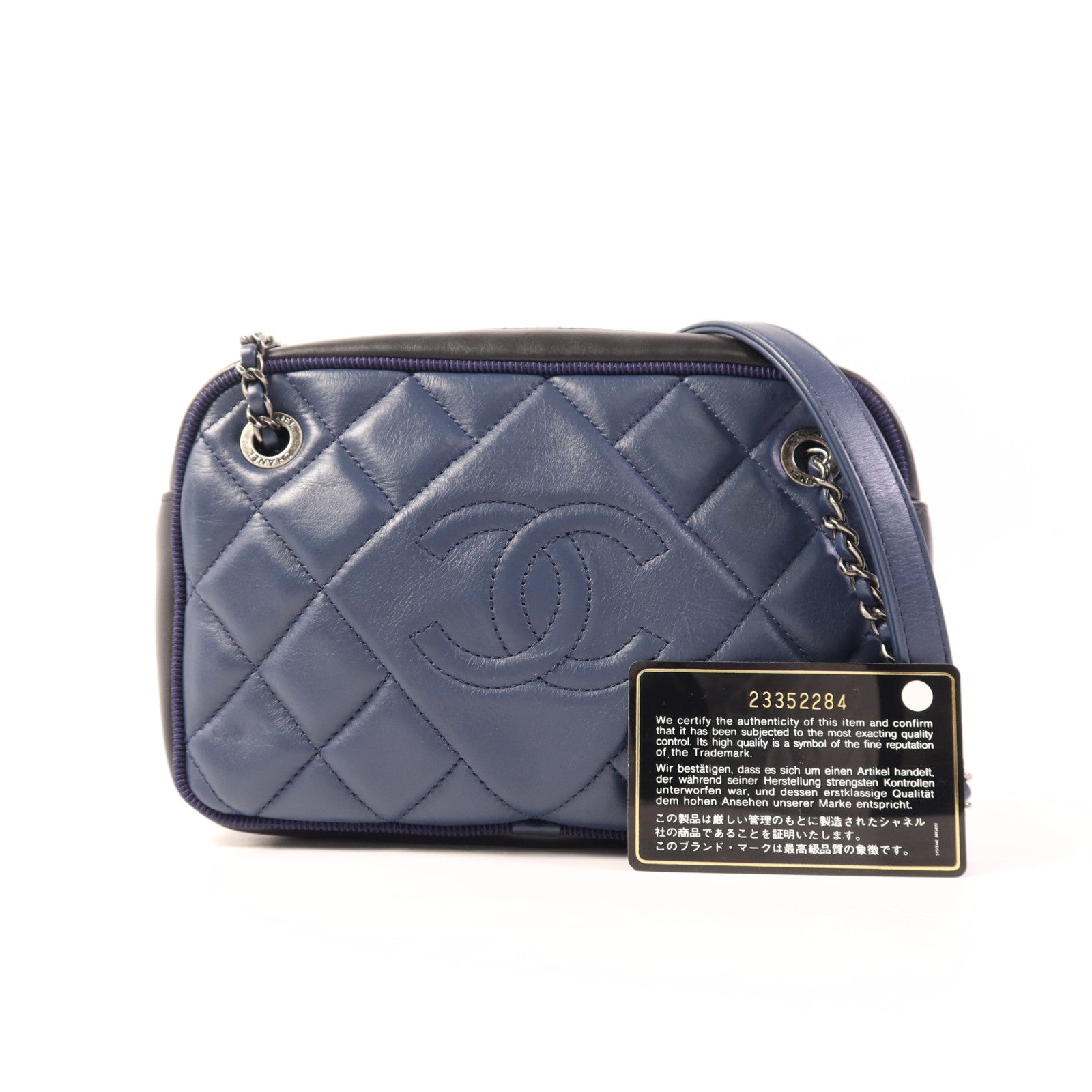 CHANEL 牛皮皮革Chain Shoulder Bag銀扣鏈帶肩背袋